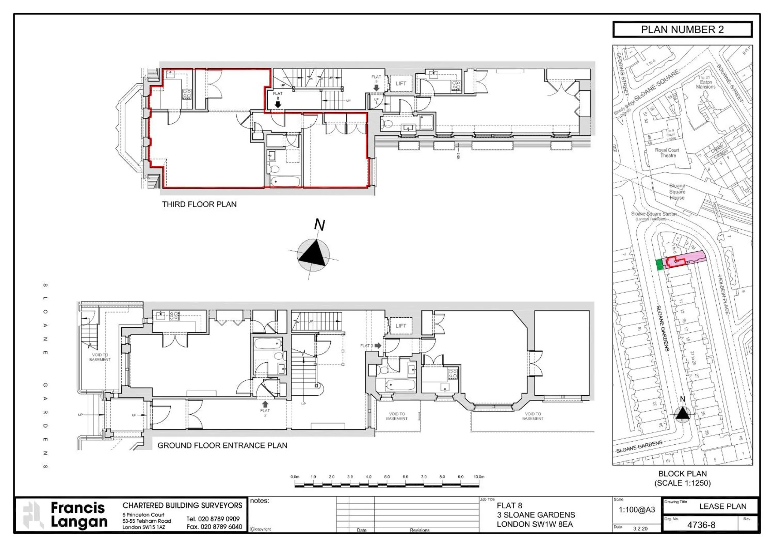 Floor plan in 3 Sloane Gardens