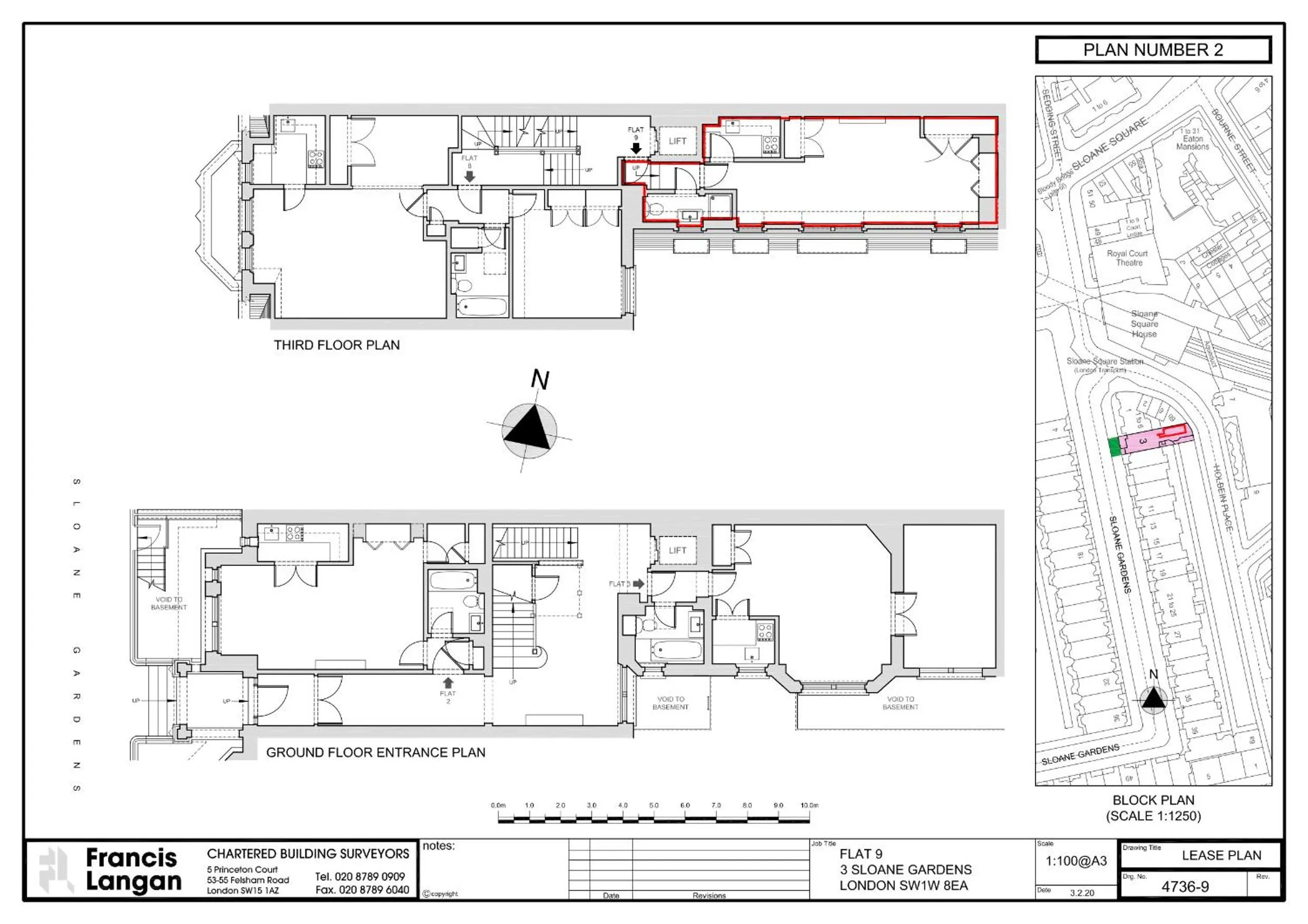 Floor plan in 3 Sloane Gardens