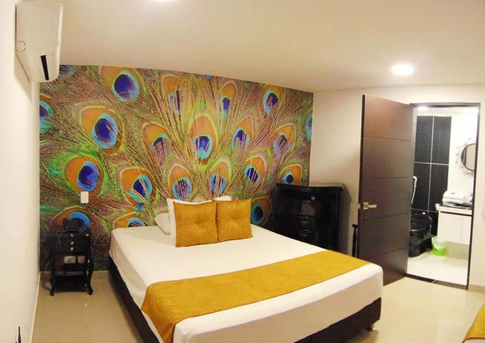 View (from property/room), Bed in Hotel Jardines del Caney