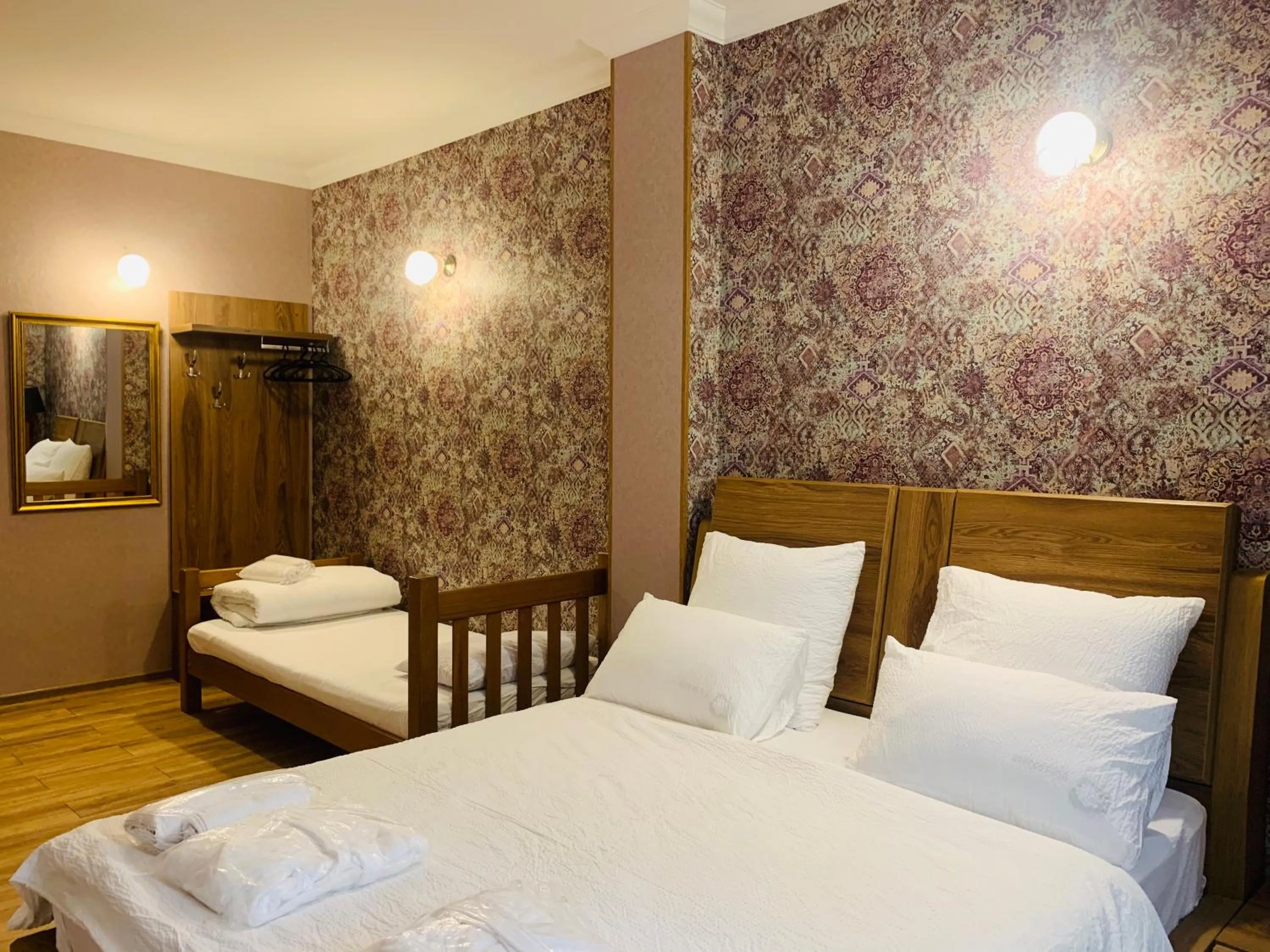 Bed in Wald Hotel Lagodekhi Rooms