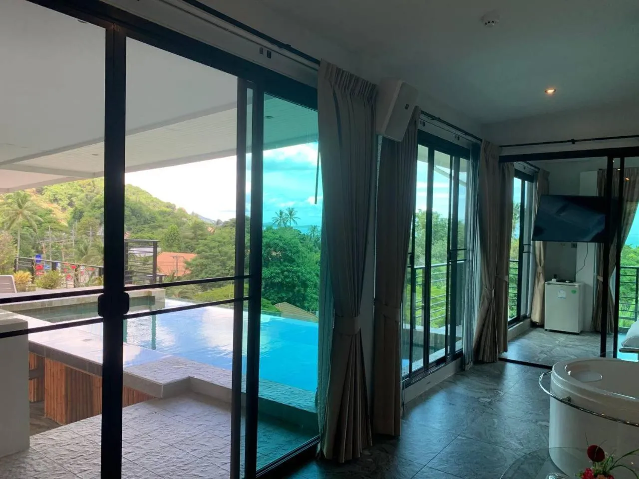 Pool view in Penthouse Crystal Bay Apartments