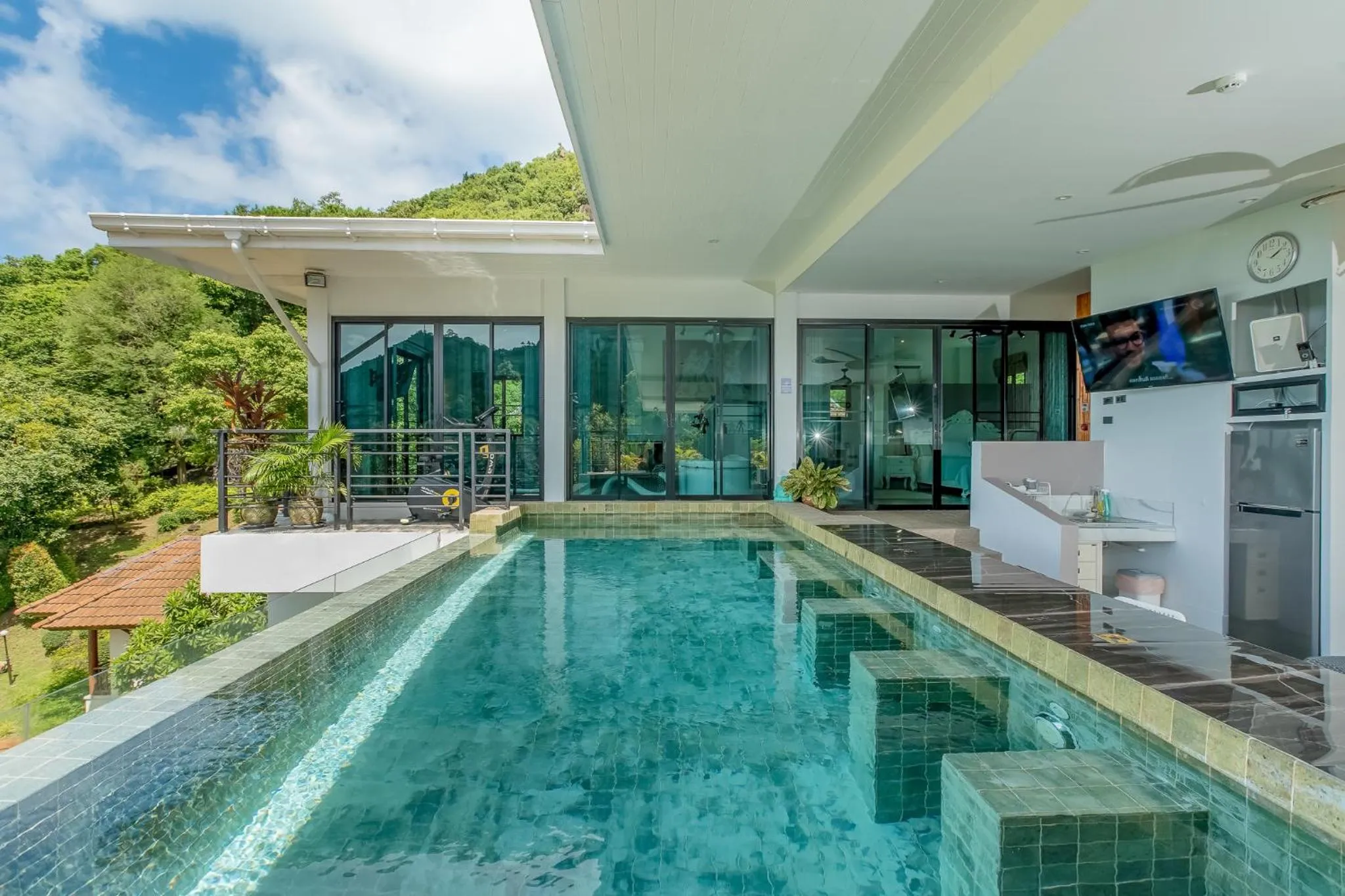 Pool view in Penthouse Crystal Bay Apartments
