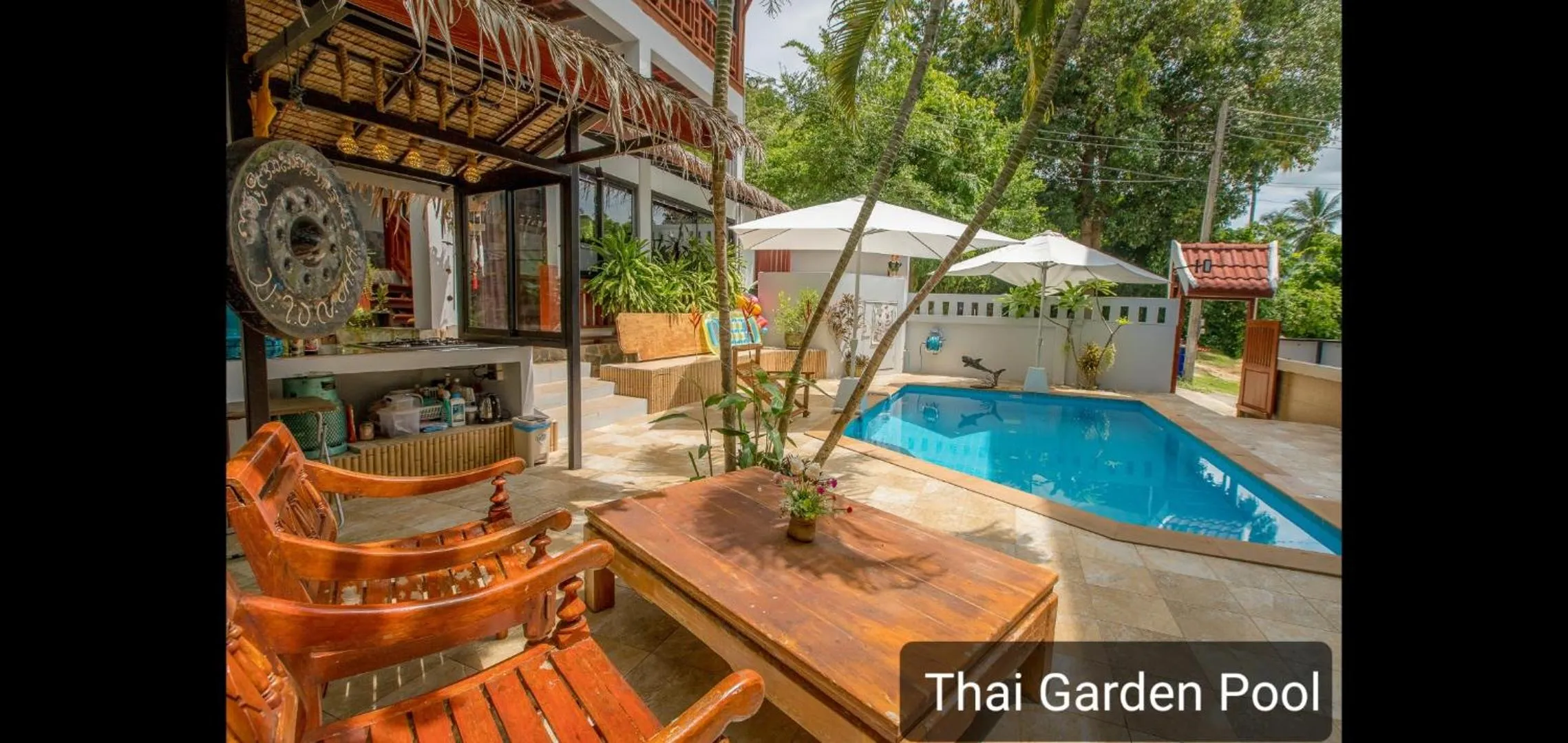 Garden view in Penthouse Crystal Bay Apartments