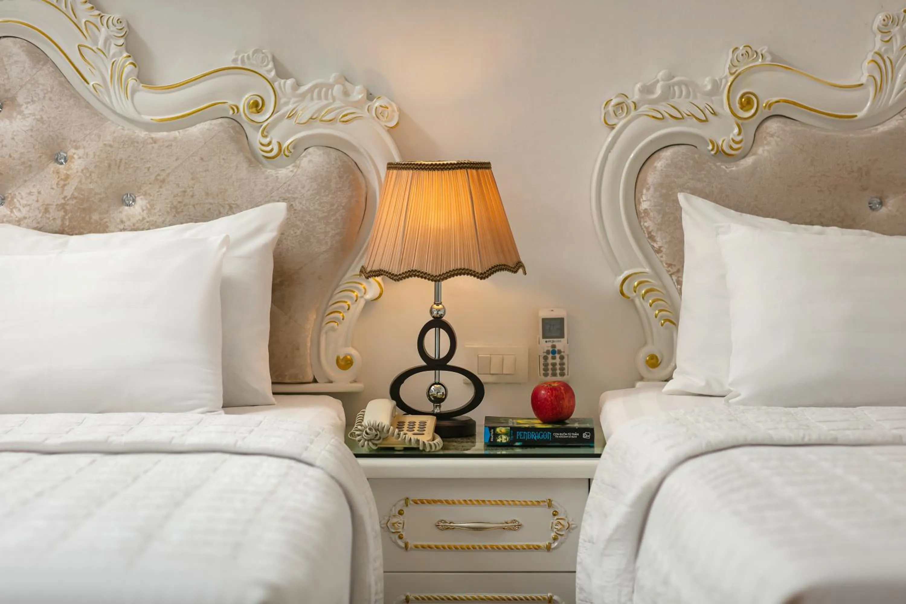 Bed in Hanoi Kingly Hotel