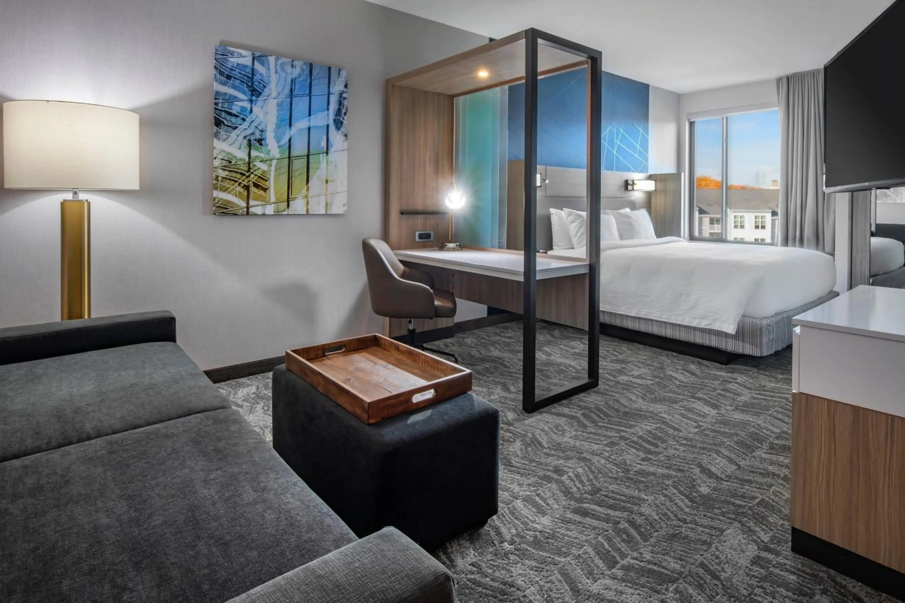 Bedroom, Bed in SpringHill Suites By Marriott Wrentham Plainville