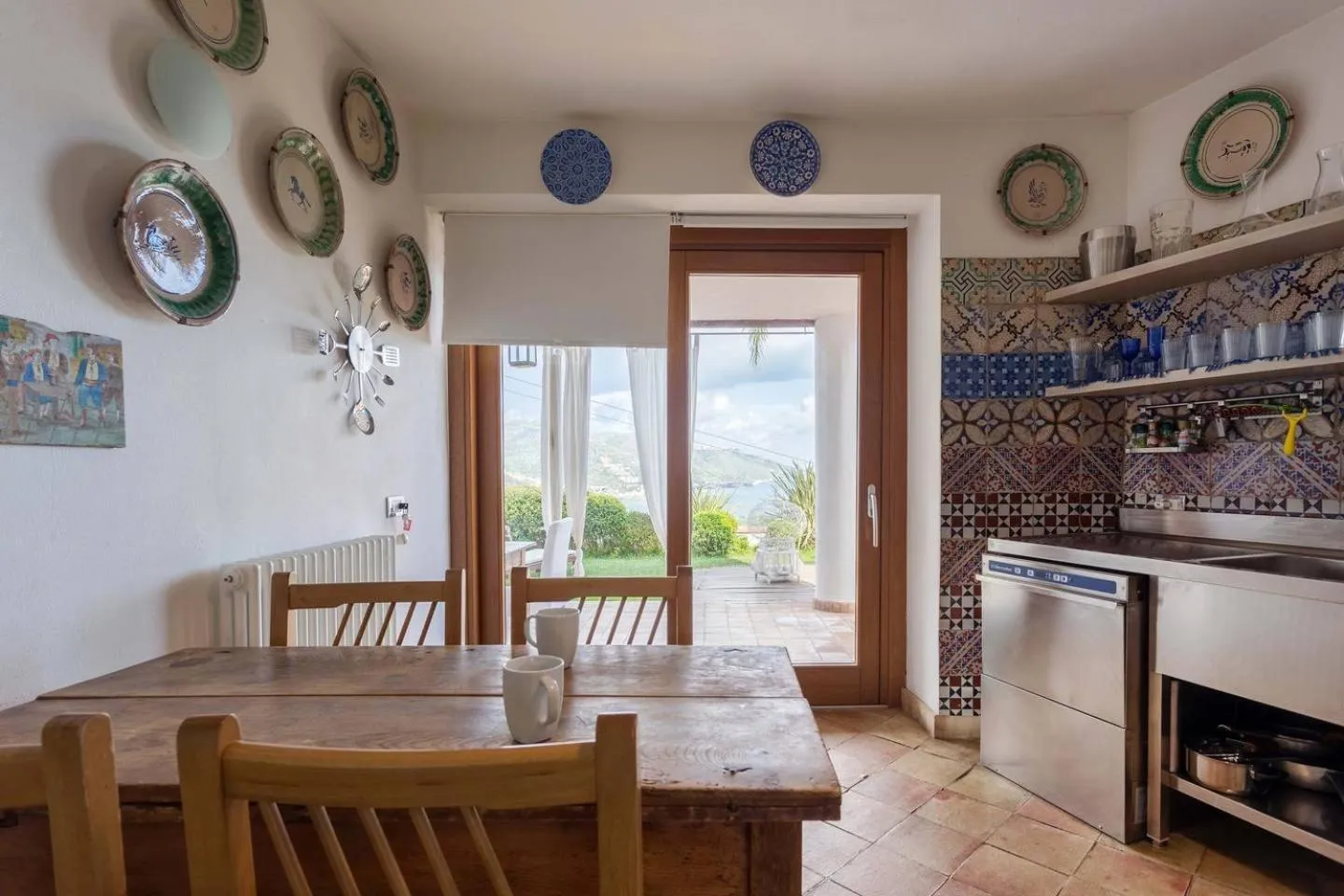 Kitchen or kitchenette in Villa Zagara Garden Spectacular Sea View in Taormina