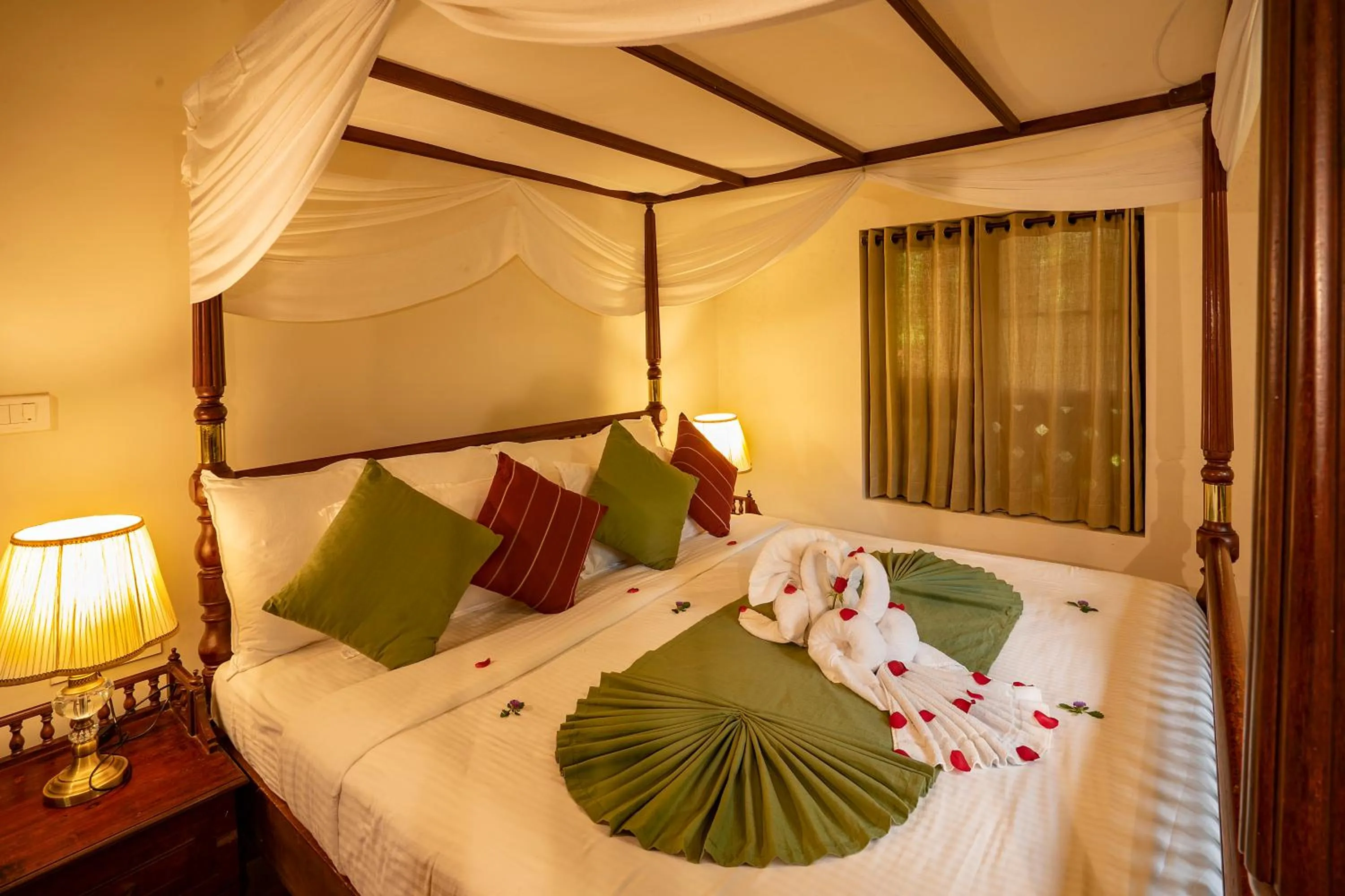 Bed in Vythiri Mist Resort