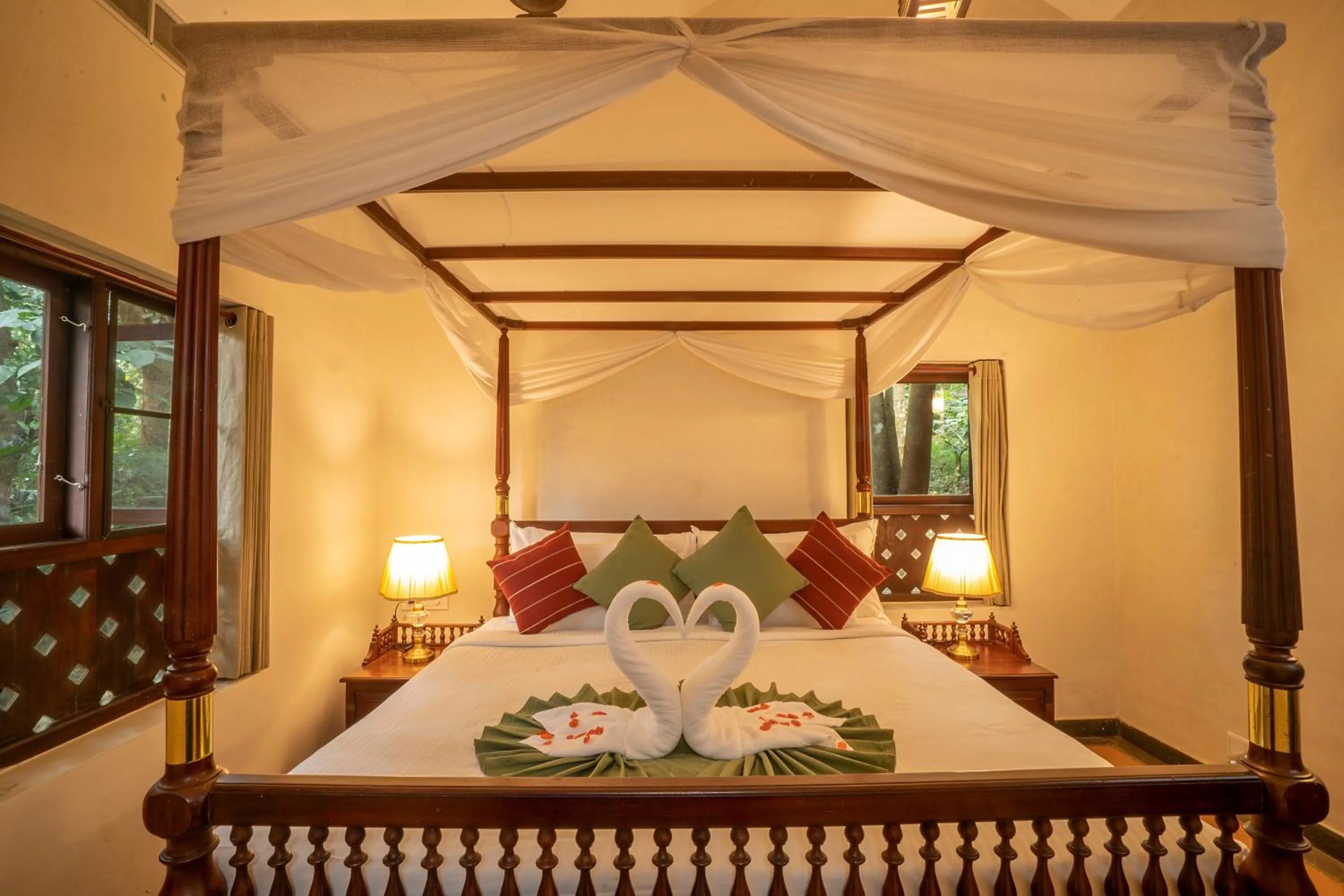 Bed in Vythiri Mist Resort