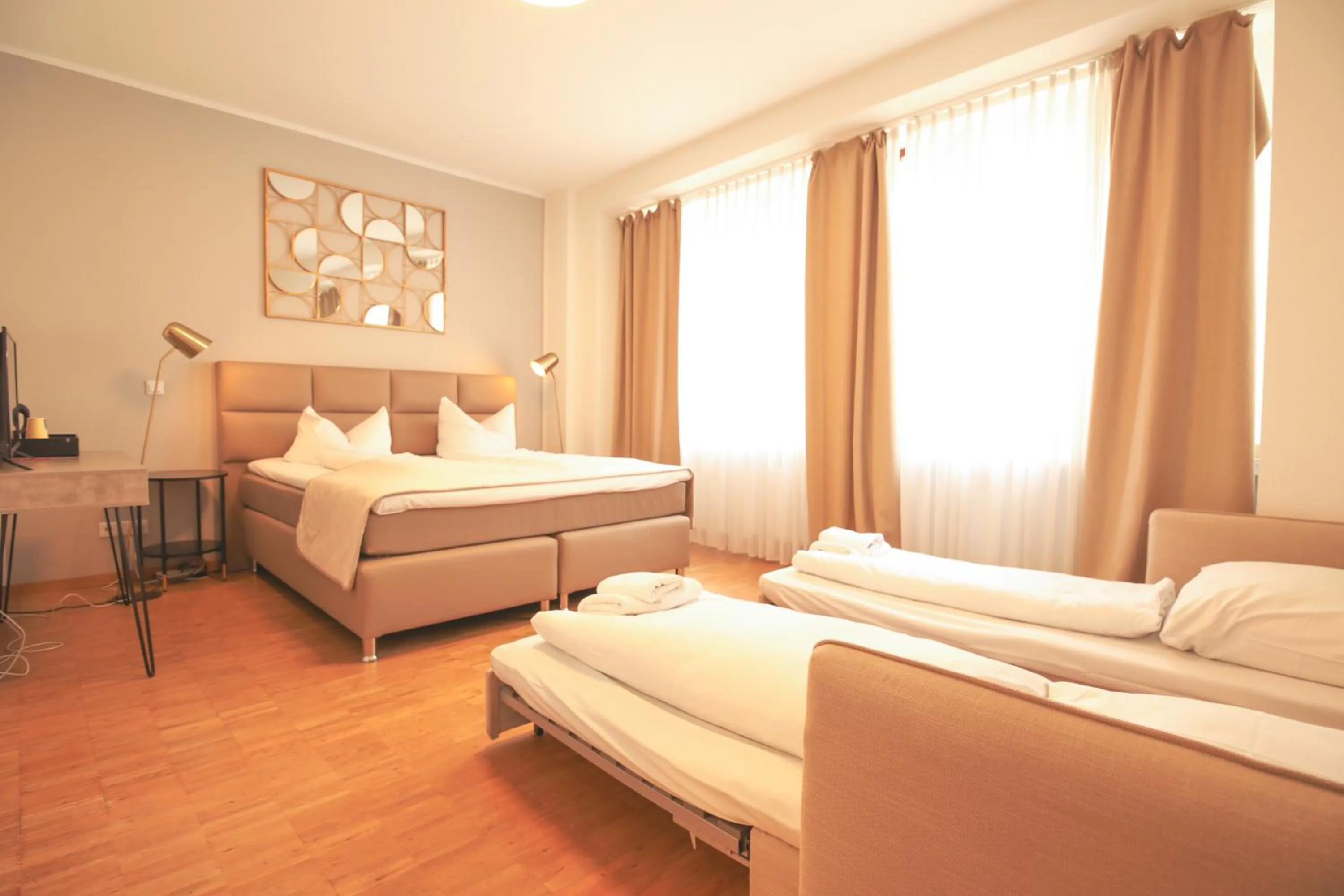 Bed in TM Hotel Düsseldorf