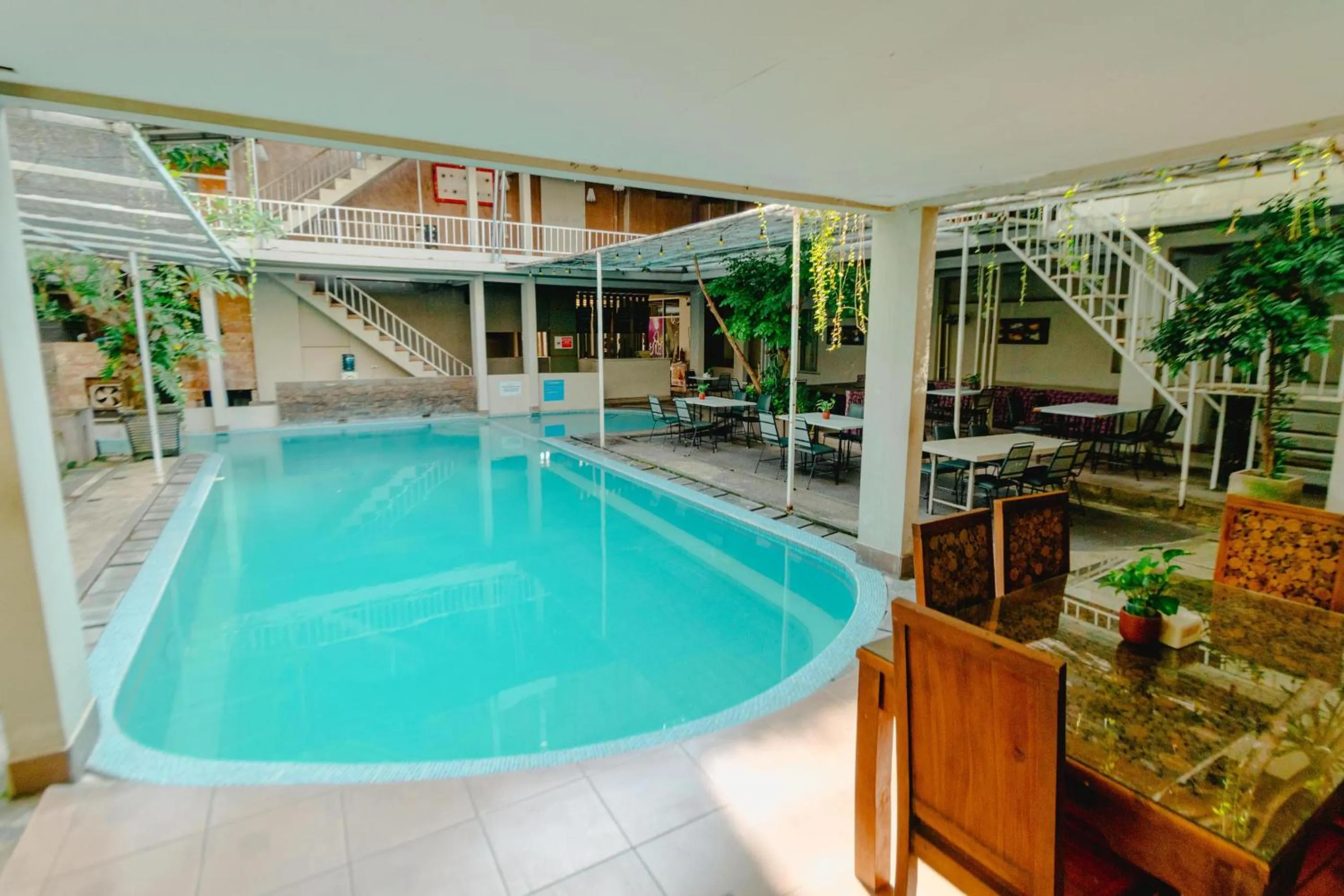 Pool view in Bidari Hotel Lombok