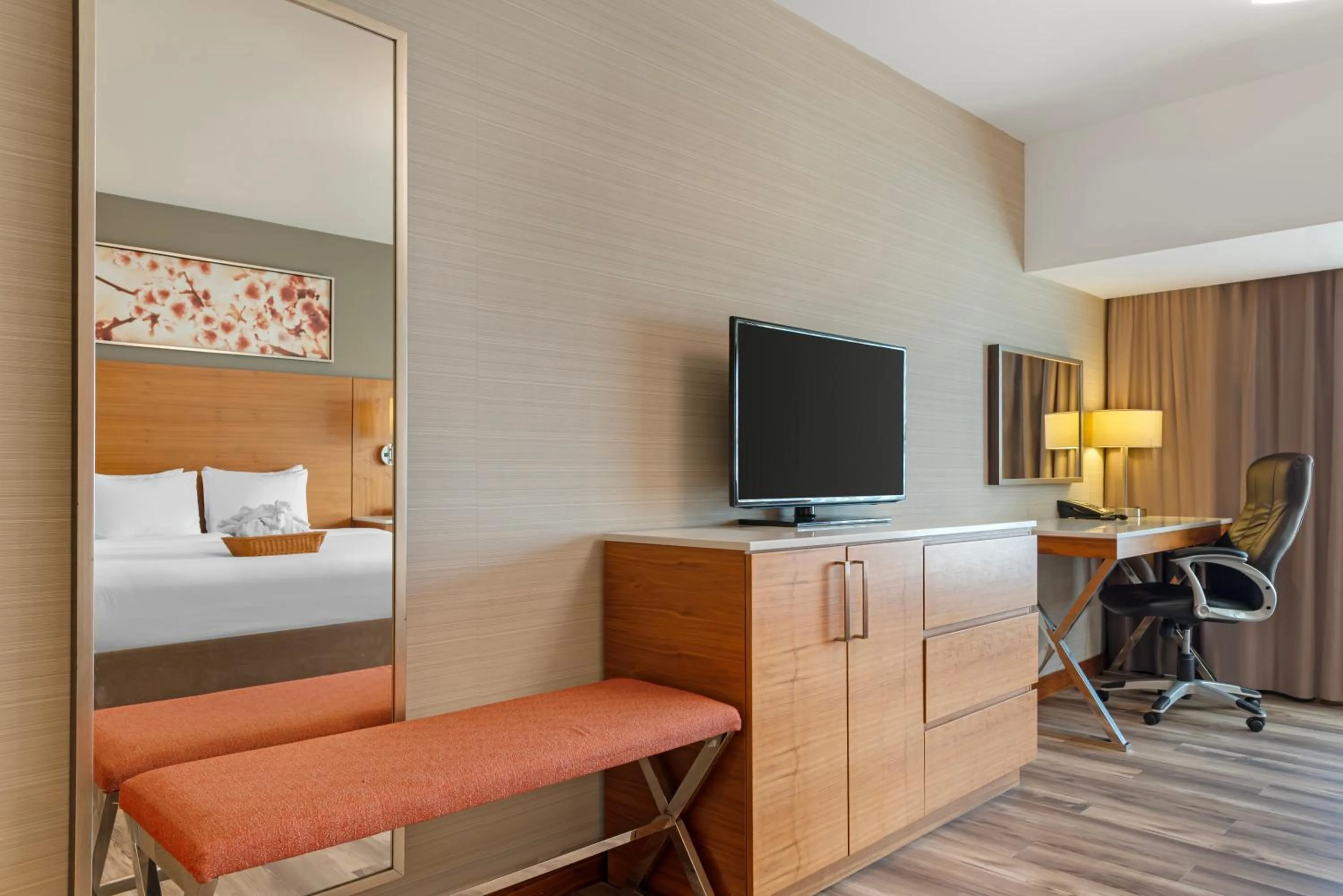 TV and multimedia, Bed in Radisson Hotel & Conference Centre Calgary Airport