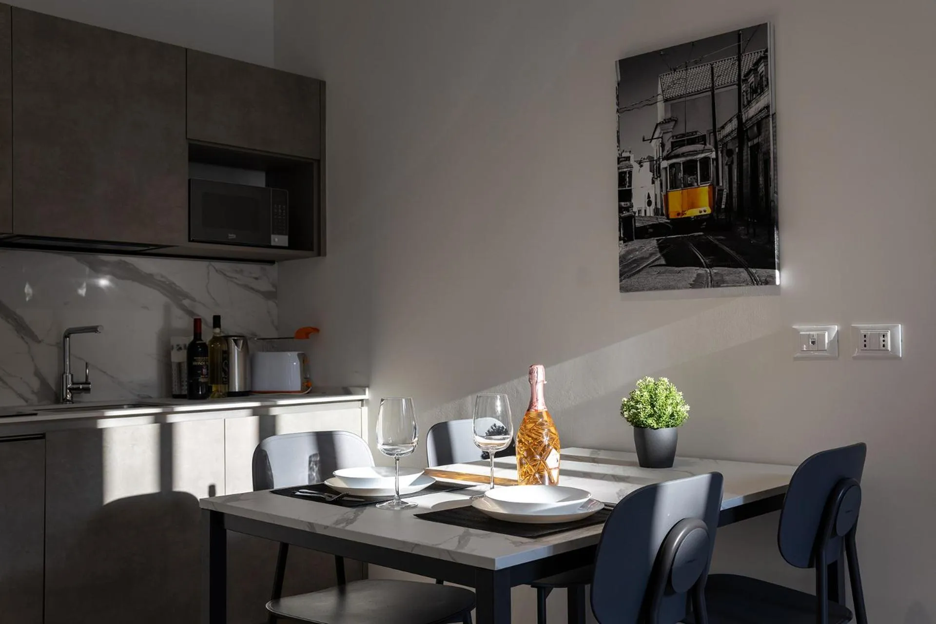 Kitchen or kitchenette in Residence La Torre con private park