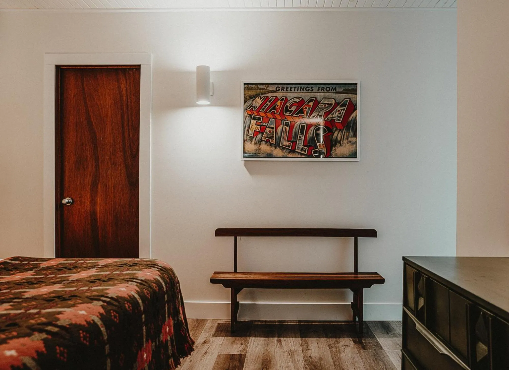 Decorative detail, Bed in The Kent Motel