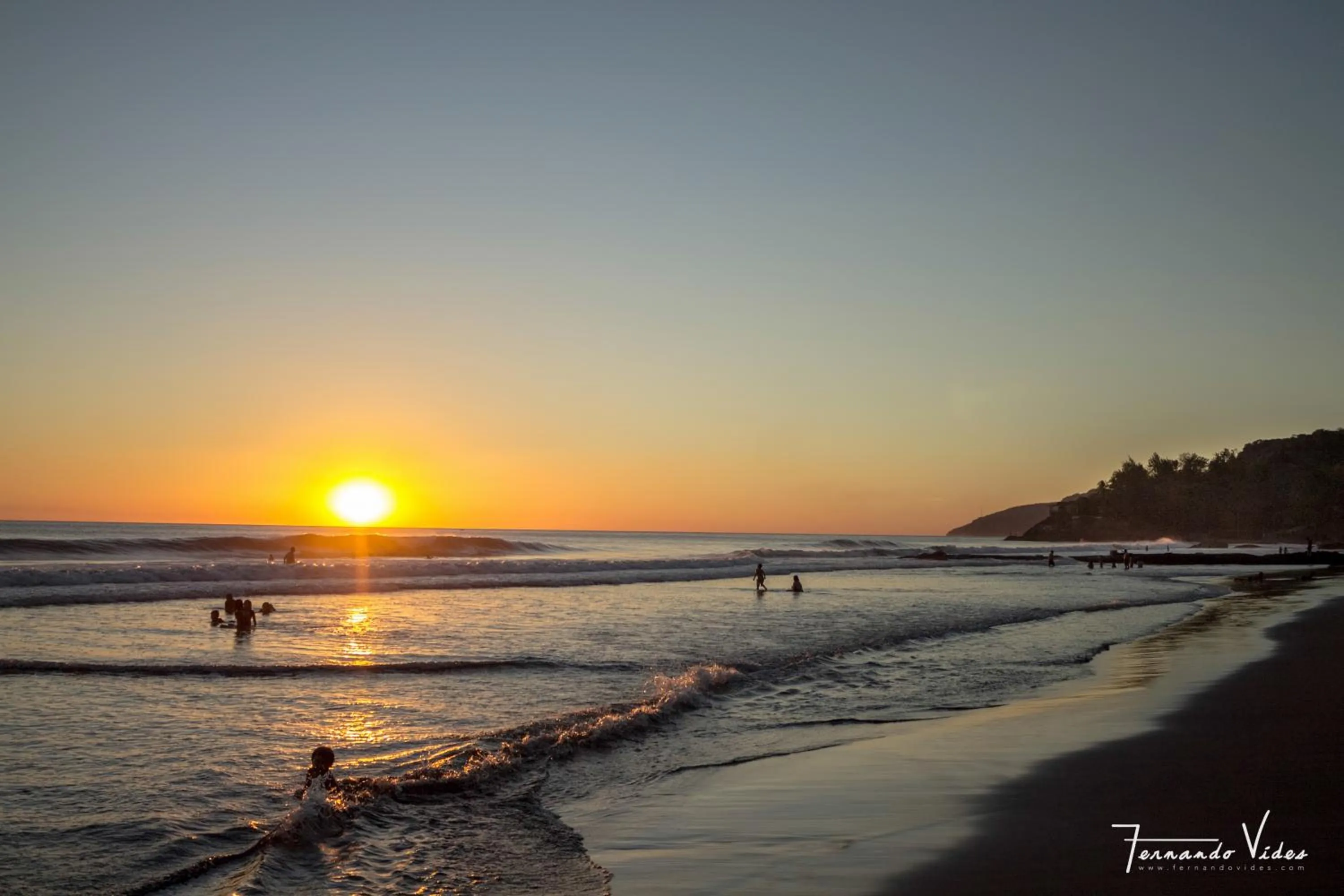 Sunset in Olas Permanentes El Zonte