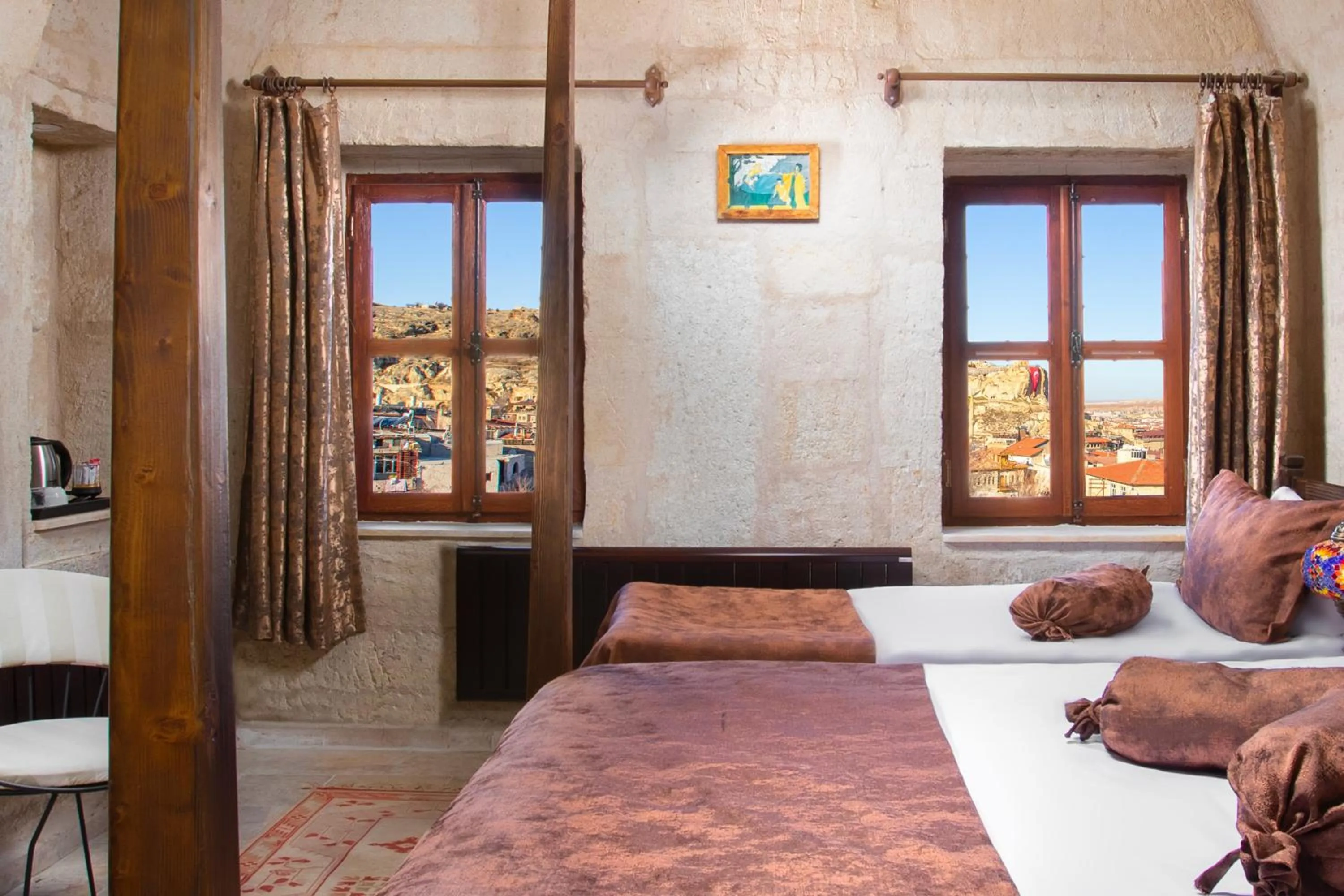 Bed in Romantic Cave Hotel