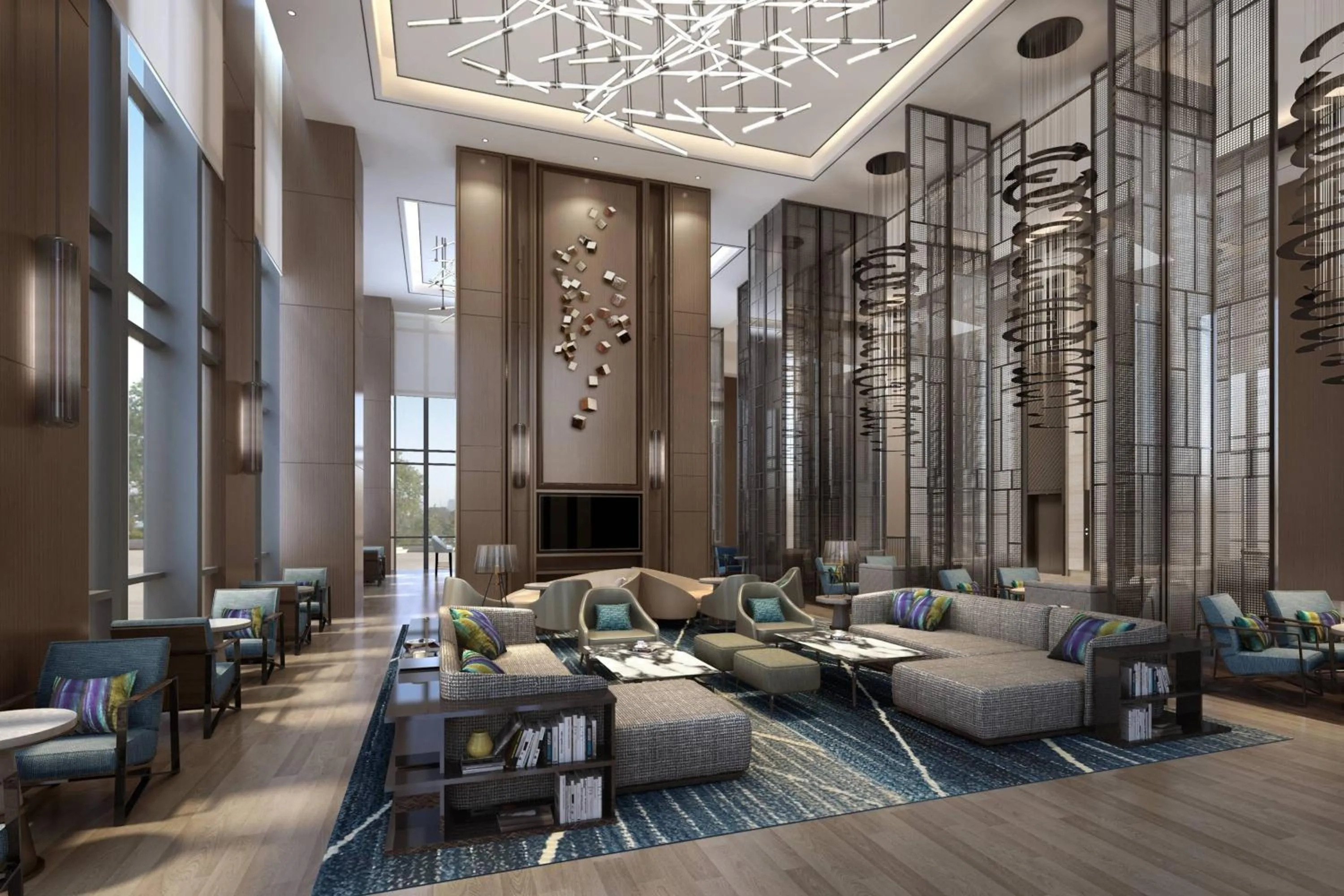 Lobby or reception in Shanghai Marriott Hotel Pudong South