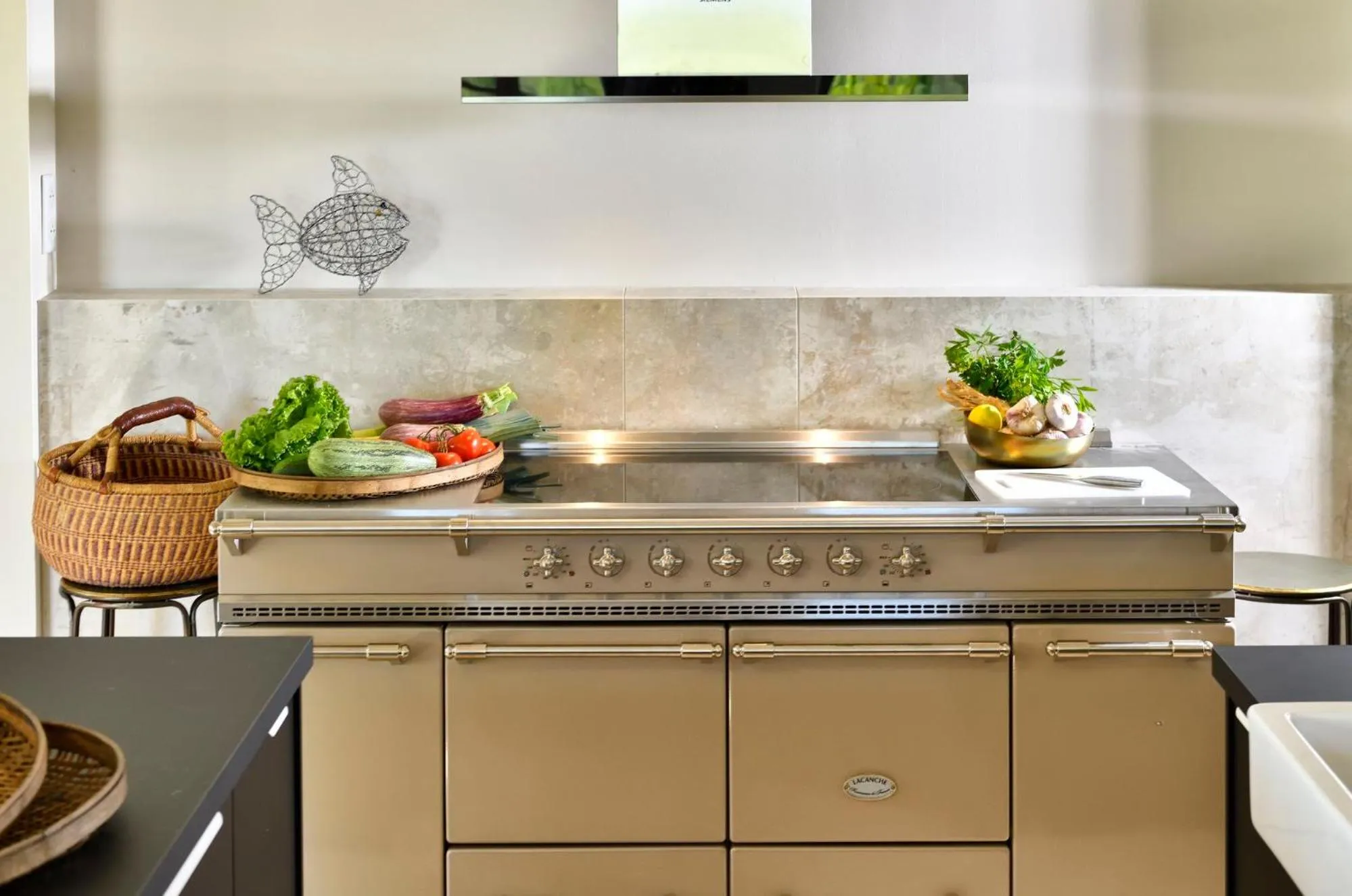 Communal kitchen in Mas du Couvin, maison d'hôtes en Camargue