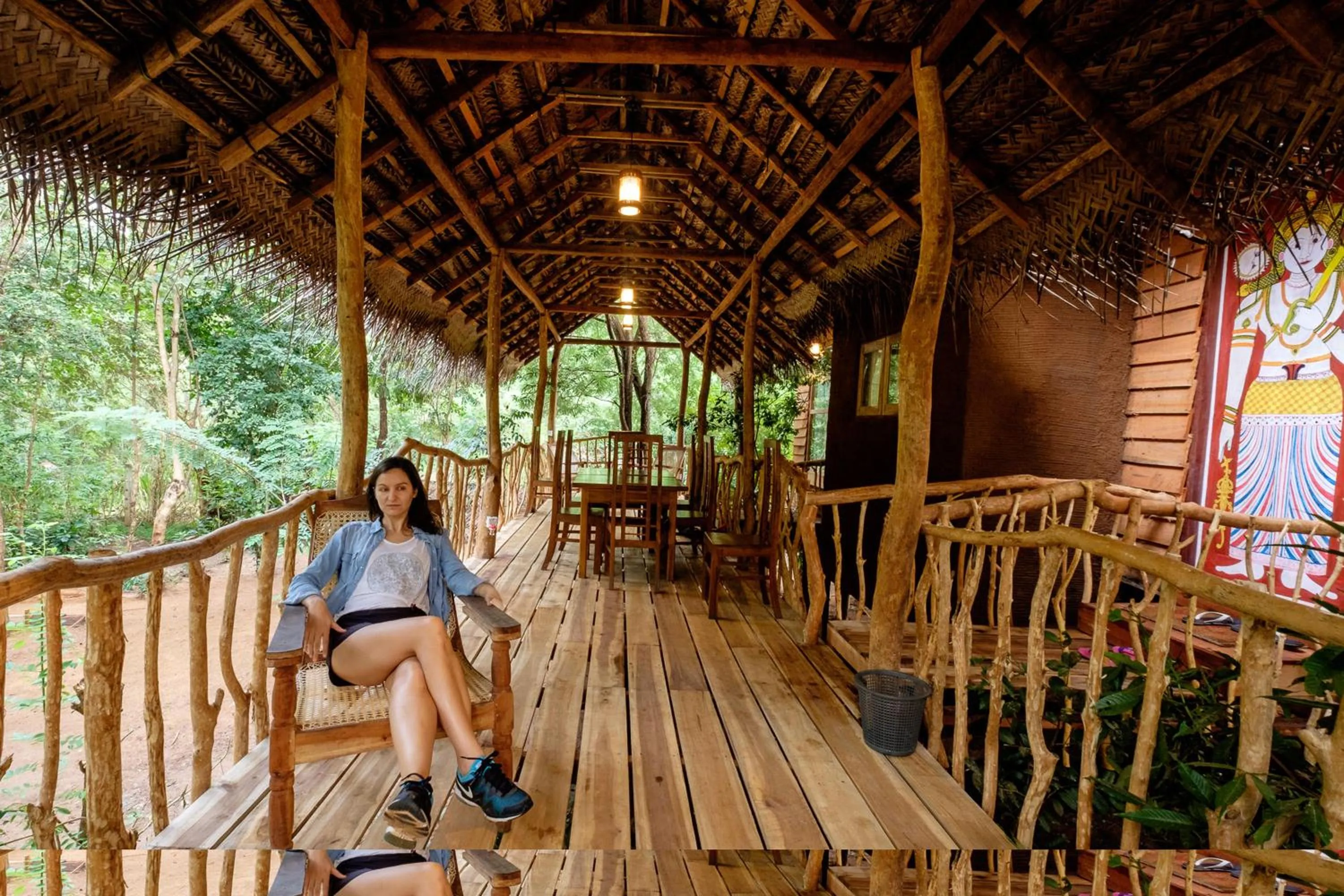 Patio in Habarana Tree house Mutu village