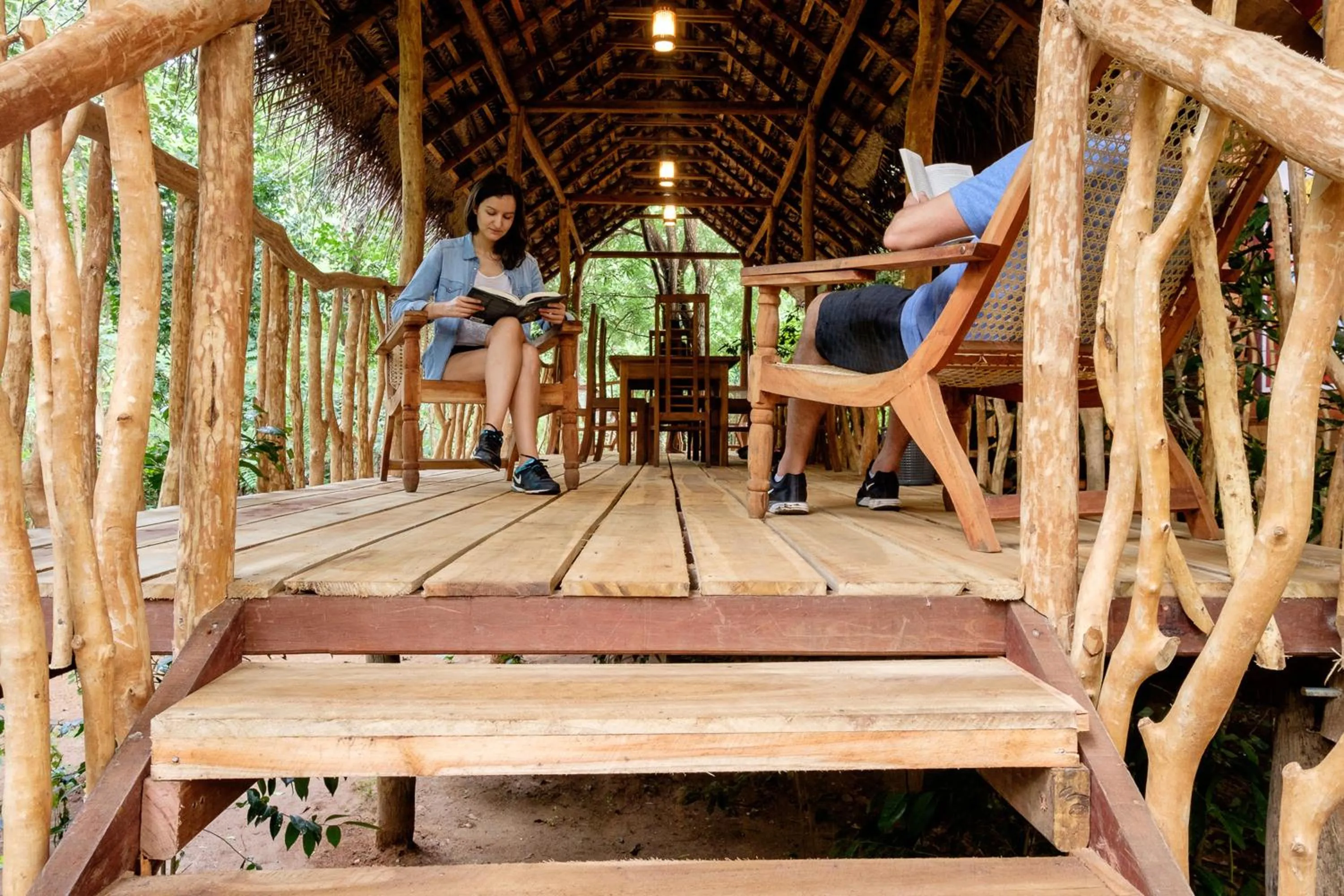 Patio in Habarana Tree house Mutu village