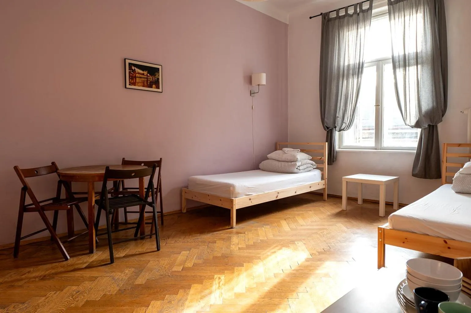 Bed in Trzy Kafki Private Rooms