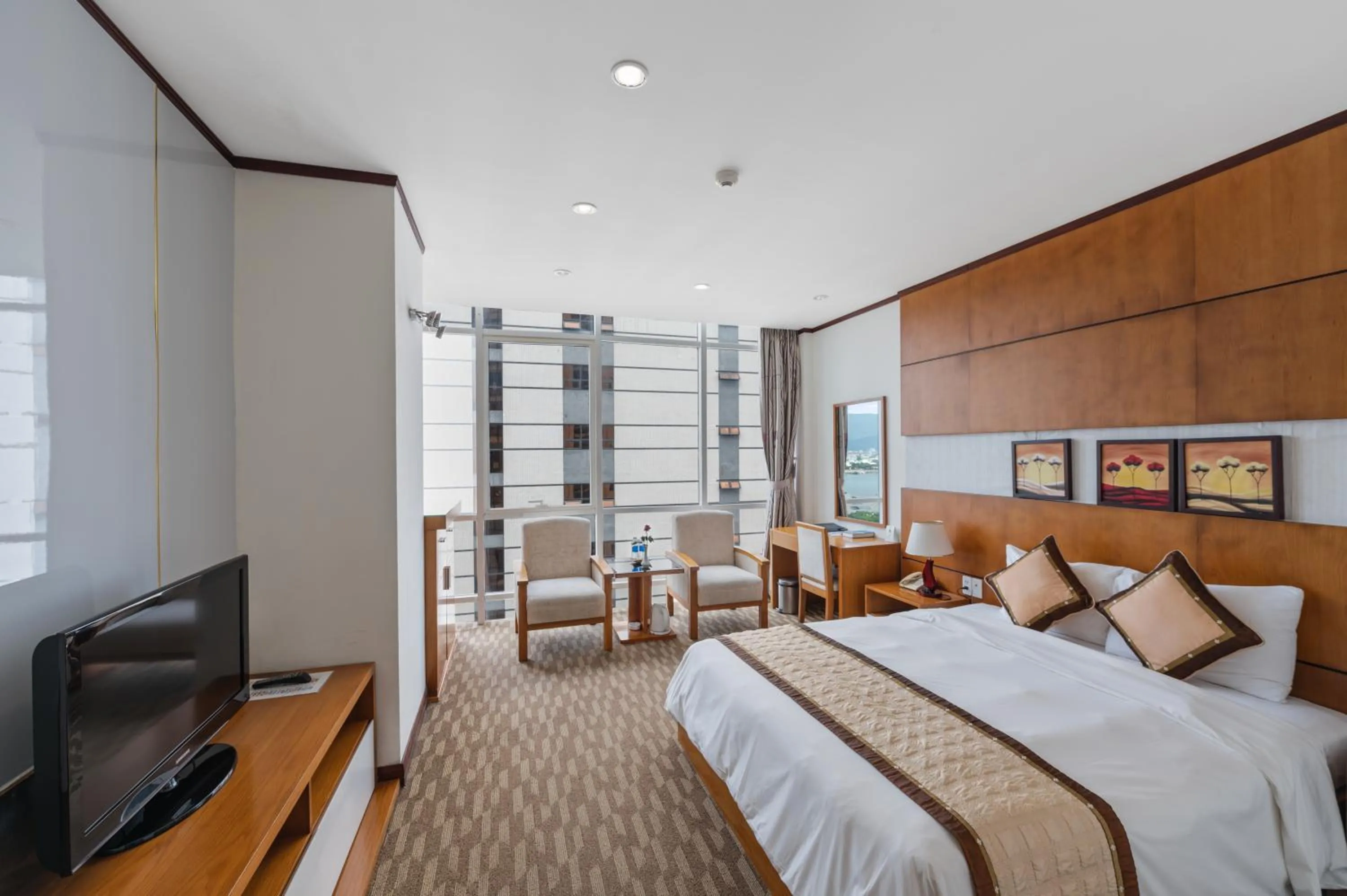 View (from property/room), Bed in Danang Petro Hotel