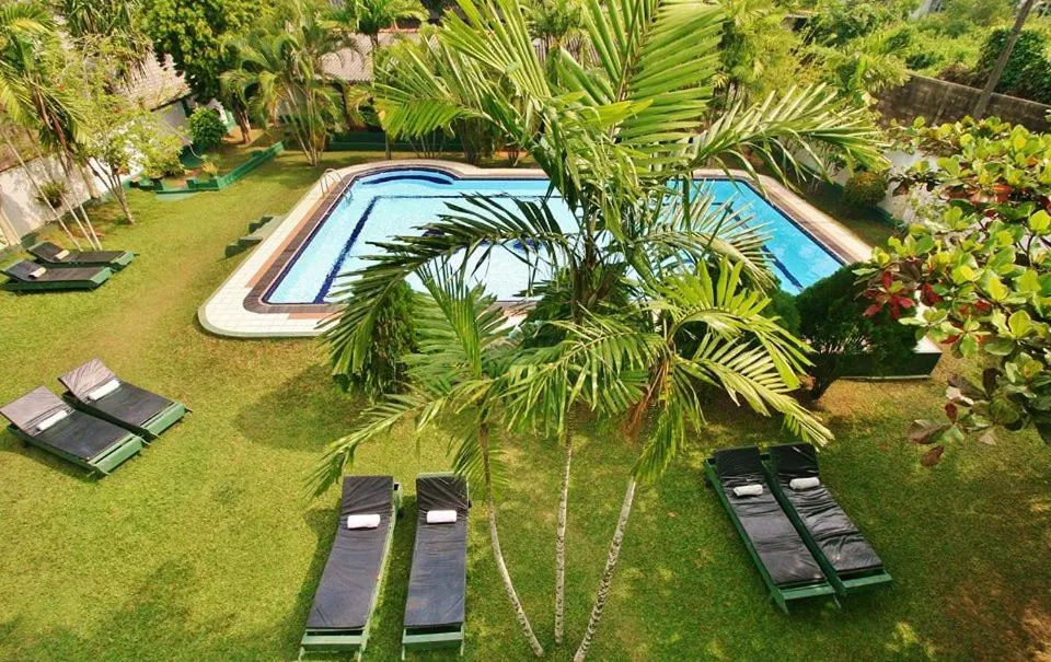 Pool view in Sagarika Beach Hotel