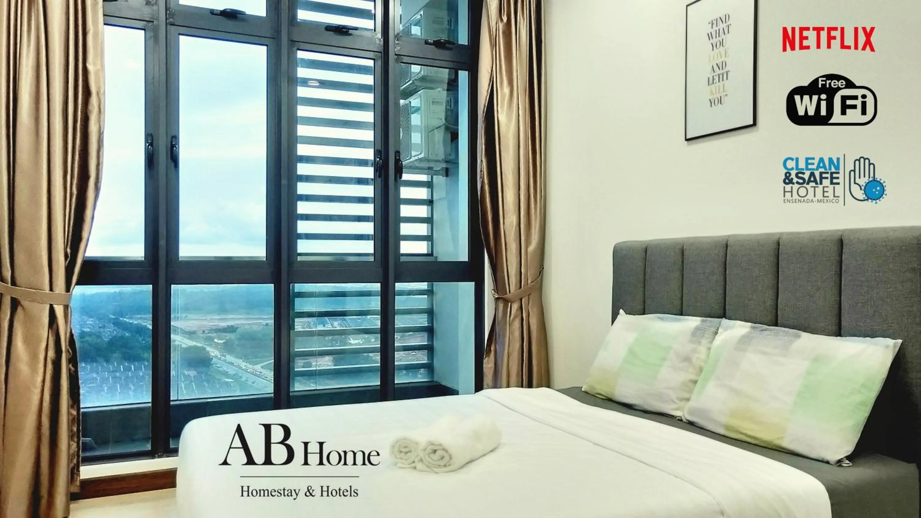 Bedroom, Bed in ABHOME "JAPAN SUITE" #GreenHaven #Olympic Pool #360"SeaView #JB