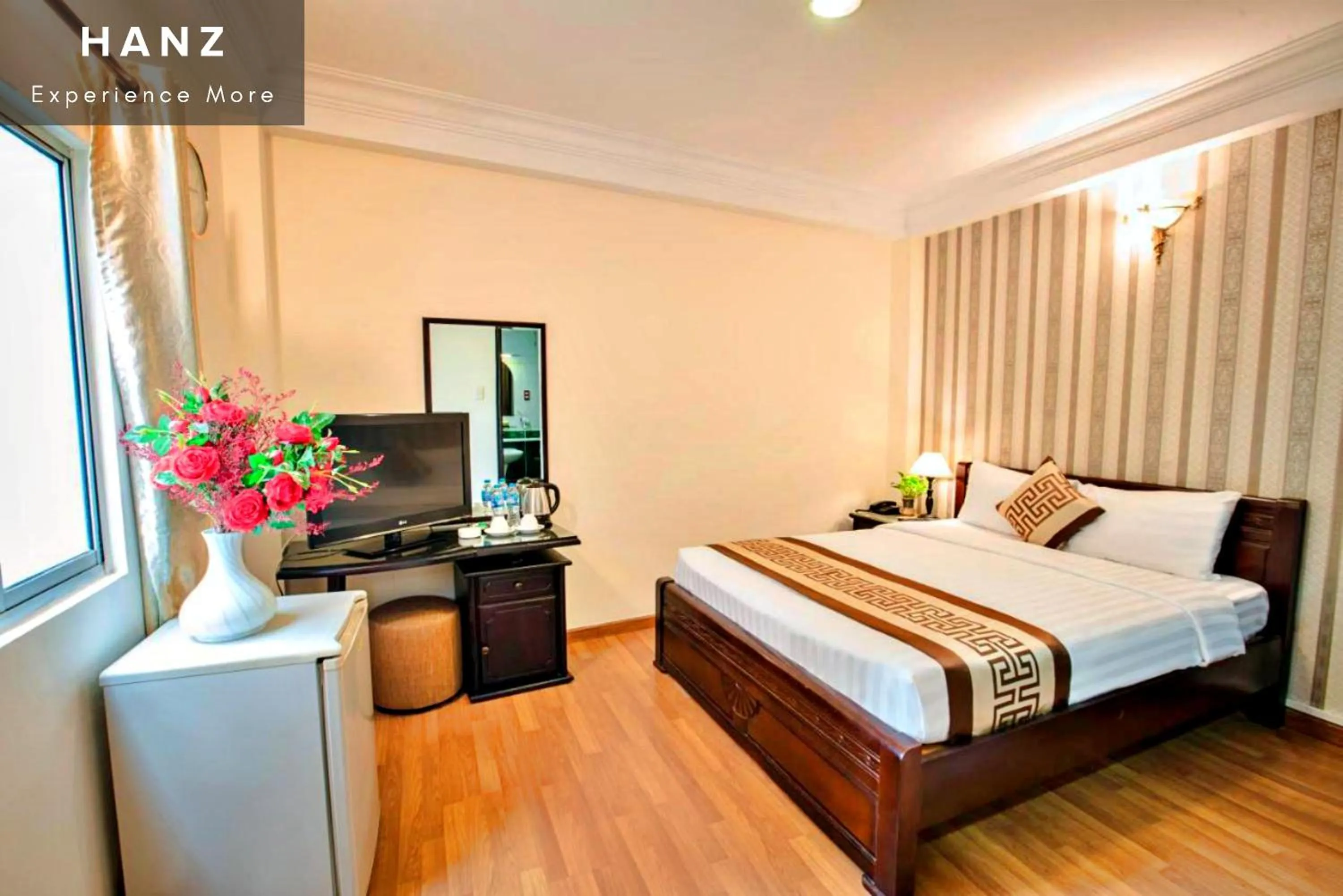 Bed in HANZ Thanh Thu Hotel