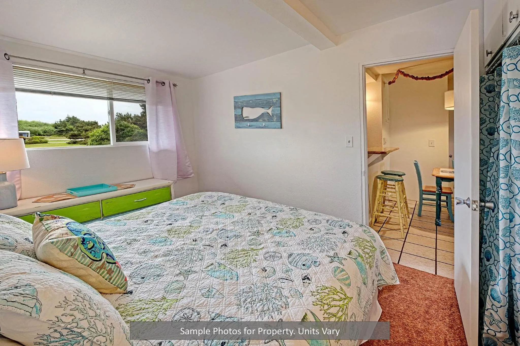 Bed in Pacific Surf Condos