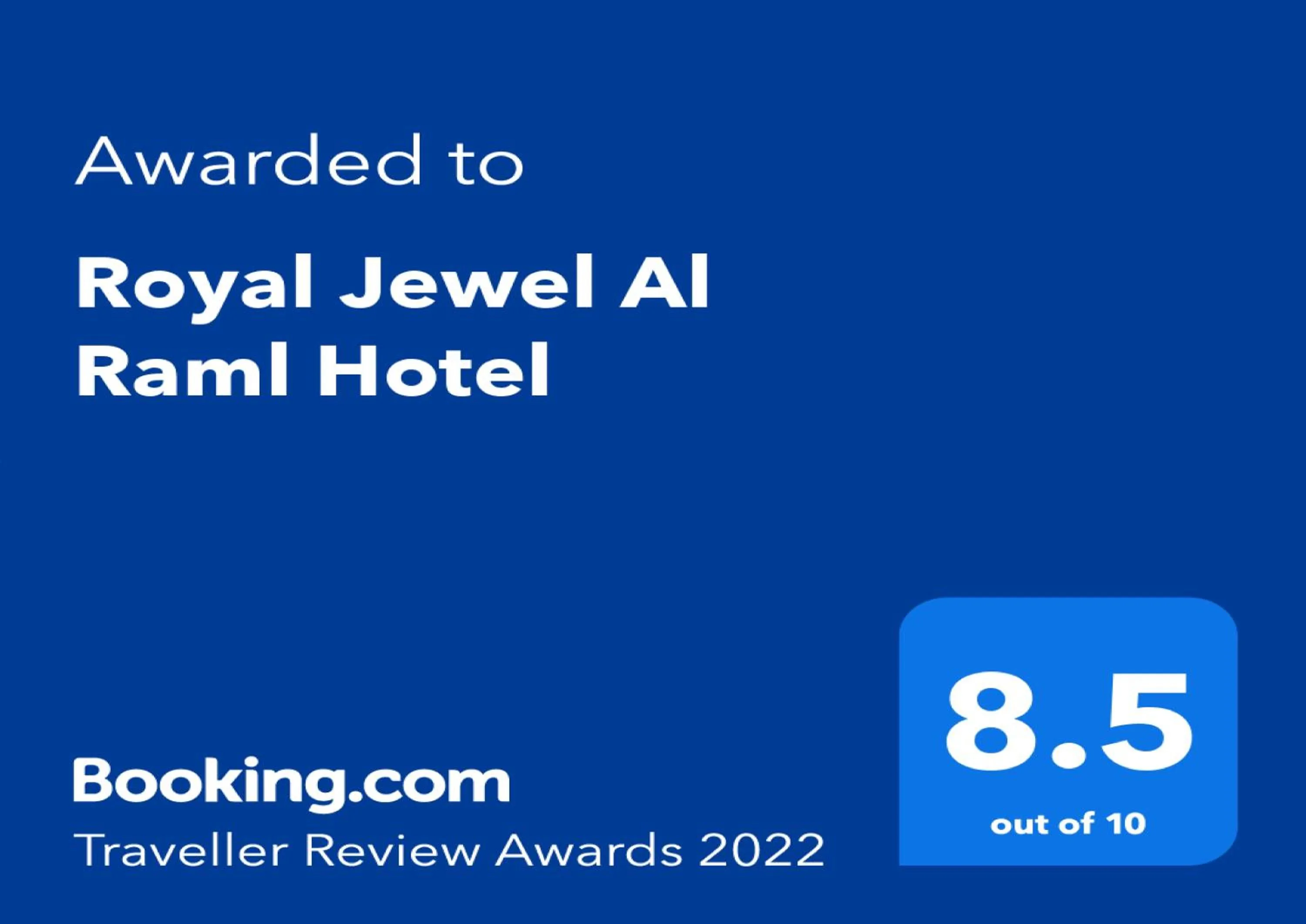 Certificate/Award in Royal Jewel Al Raml Hotel