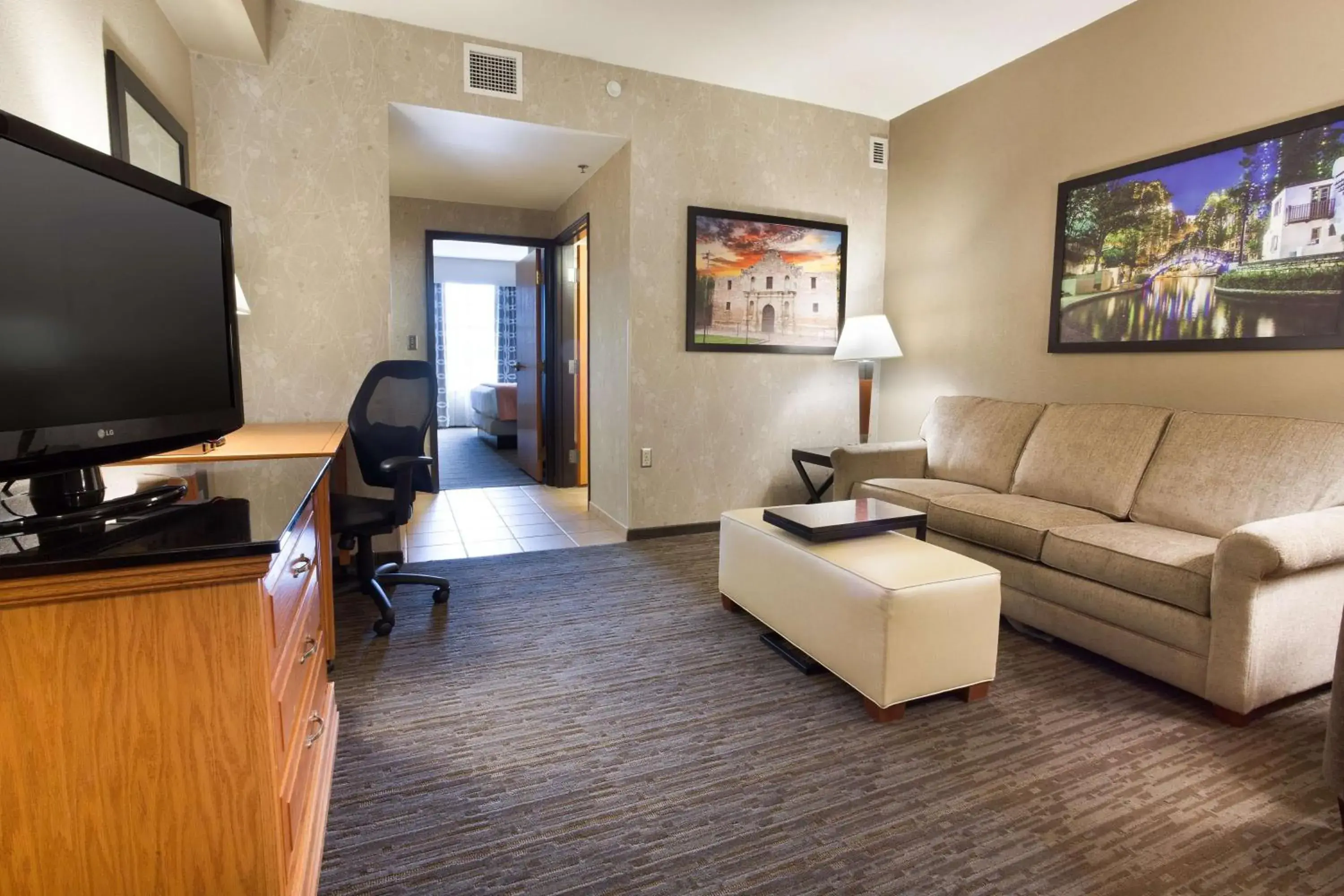 Queen Suite with Sofa Bed - Accessible, Roll-in Shower in Drury Inn & Suites San Antonio North Stone Oak Queen Suite with Sofa Bed - Accessible, Roll-in Shower in Drury Inn & Suites San Antonio North Stone Oak
