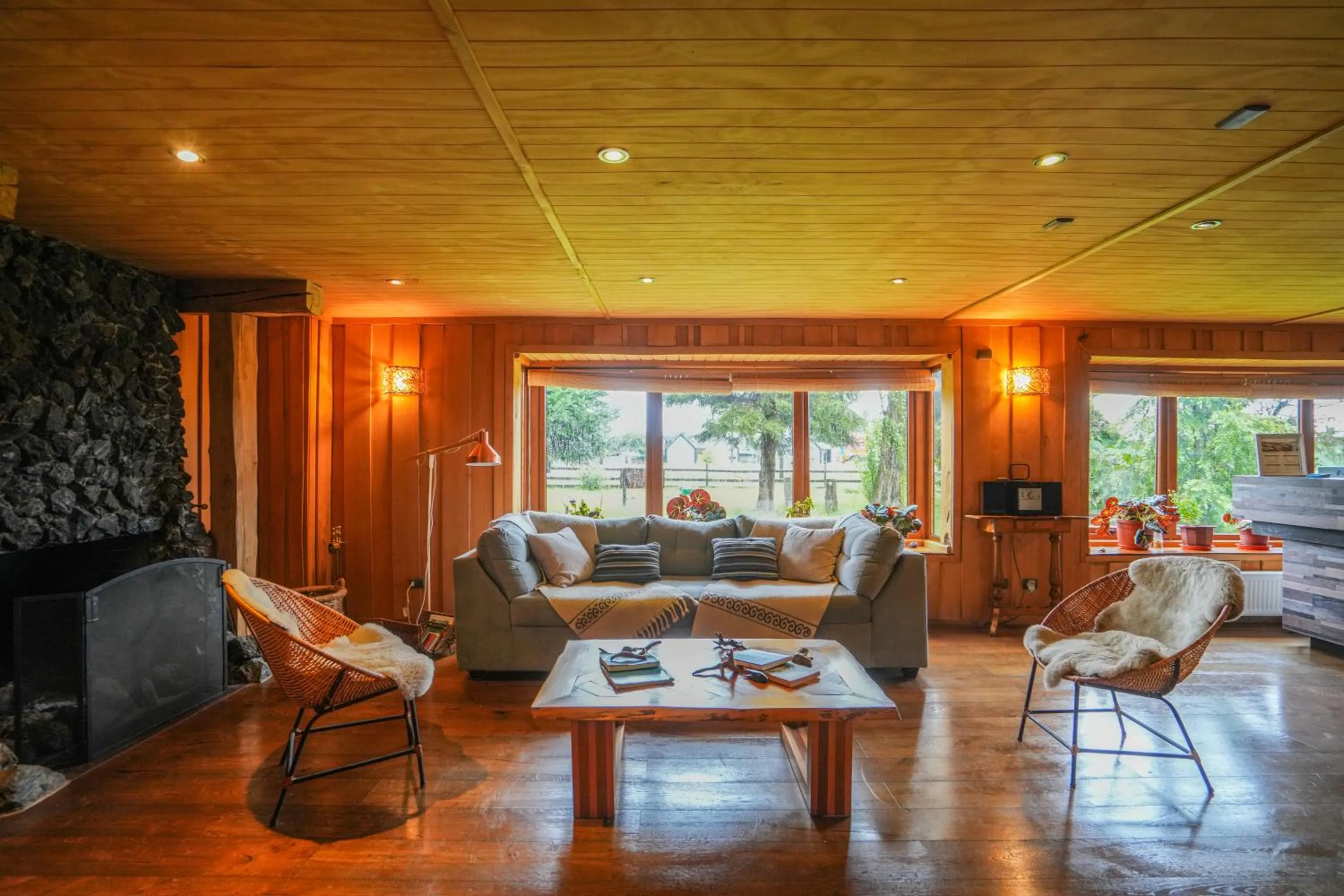 Living room in Alto Melimoyu Hotel & Patagonia