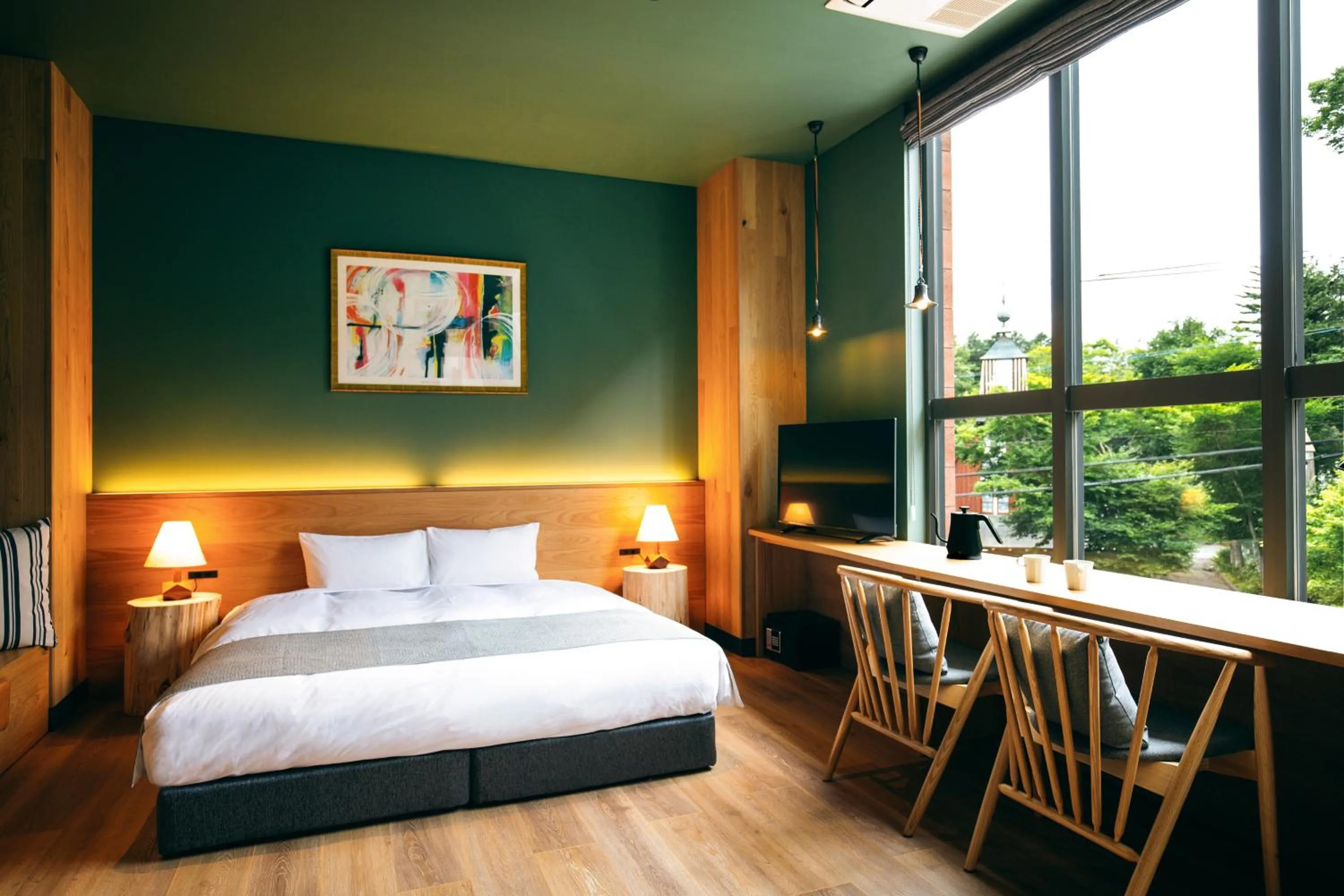 Bed in HOTEL KARUIZAWA CROSS