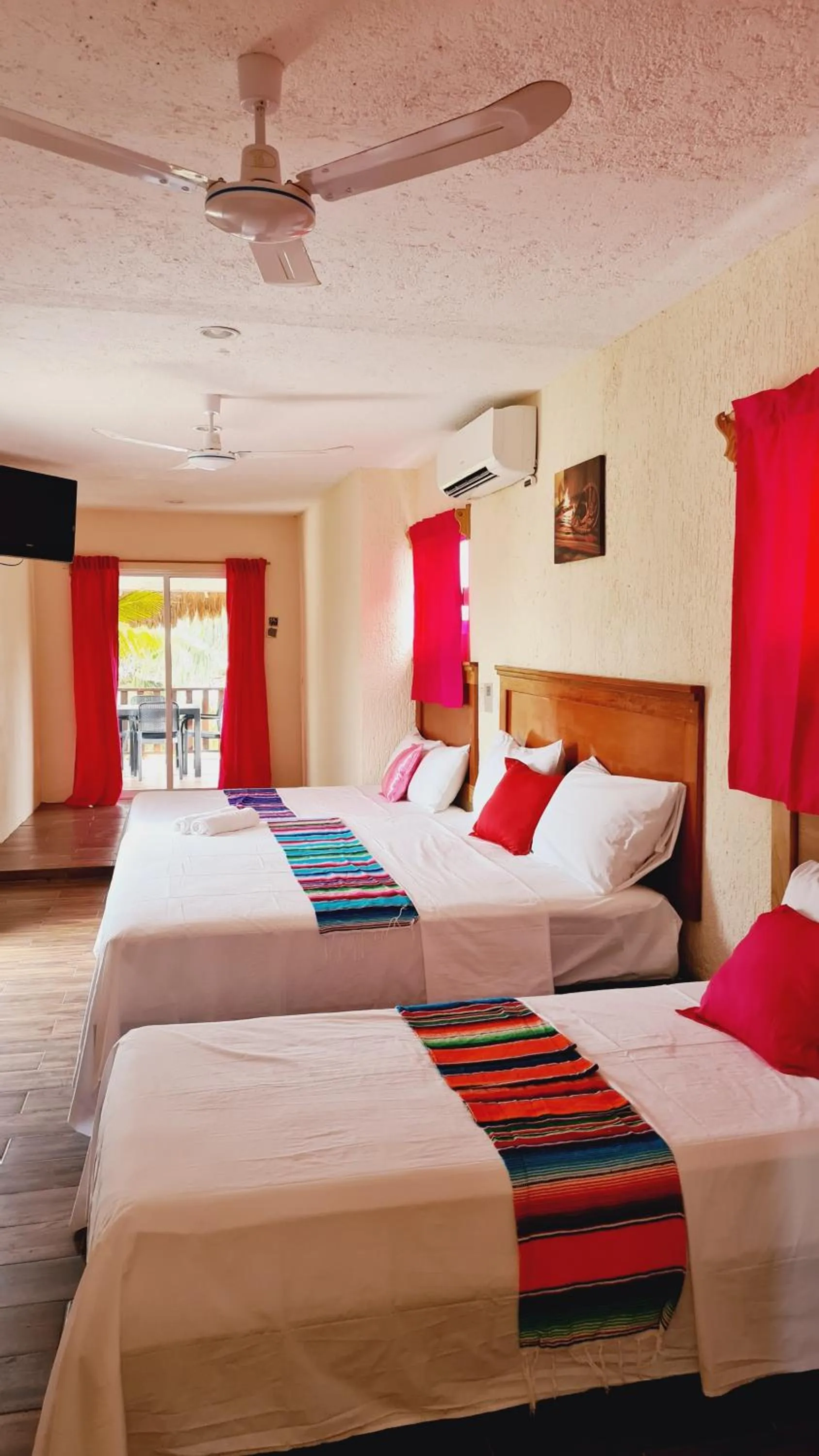 Bed in Hotel Machos Mahahual