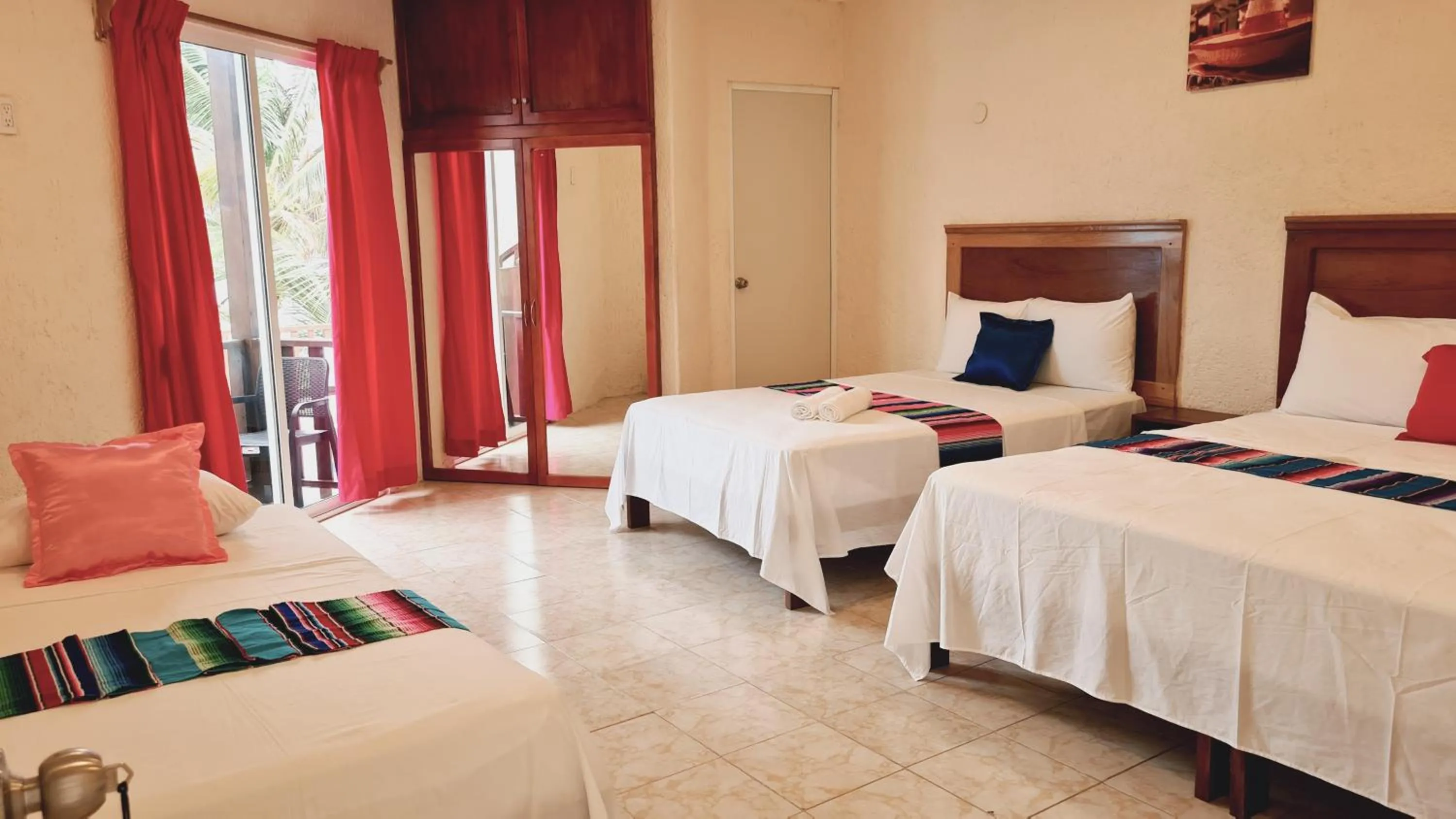 Bed in Hotel Machos Mahahual