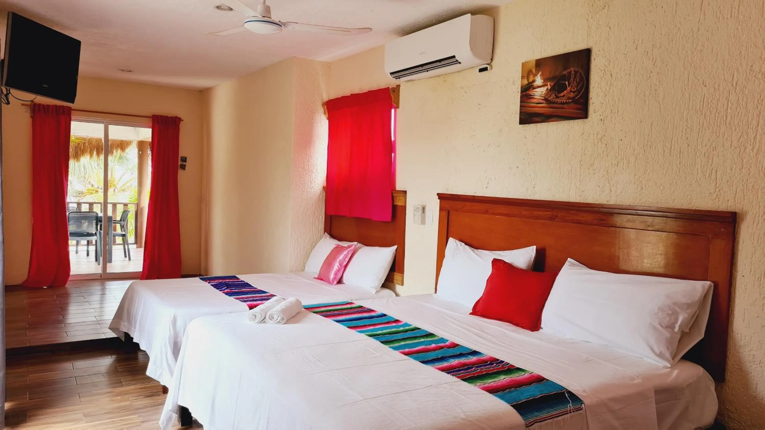 Bed in Hotel Machos Mahahual