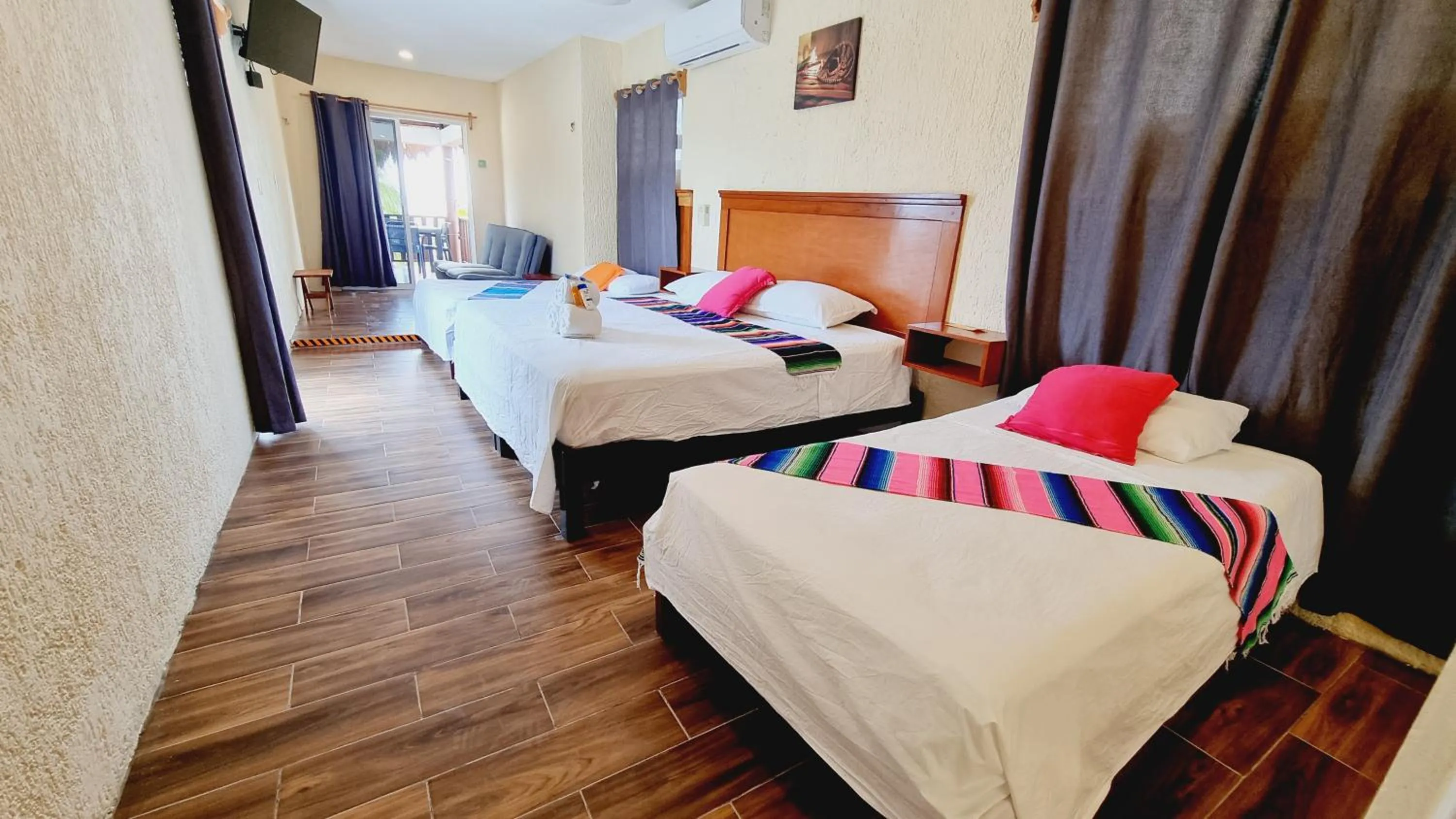 Bed in Hotel Machos Mahahual