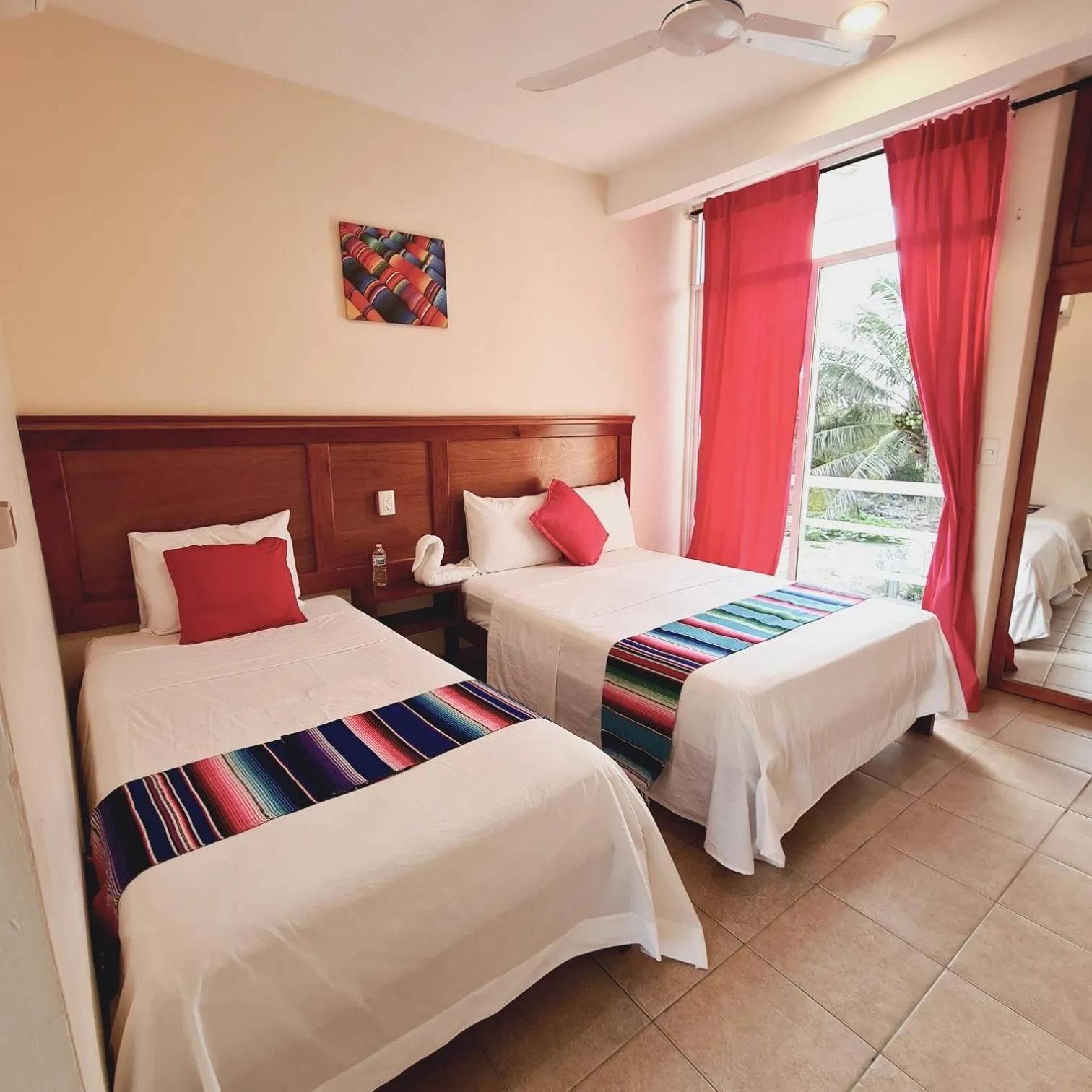 Bedroom, Bed in Hotel Machos Mahahual