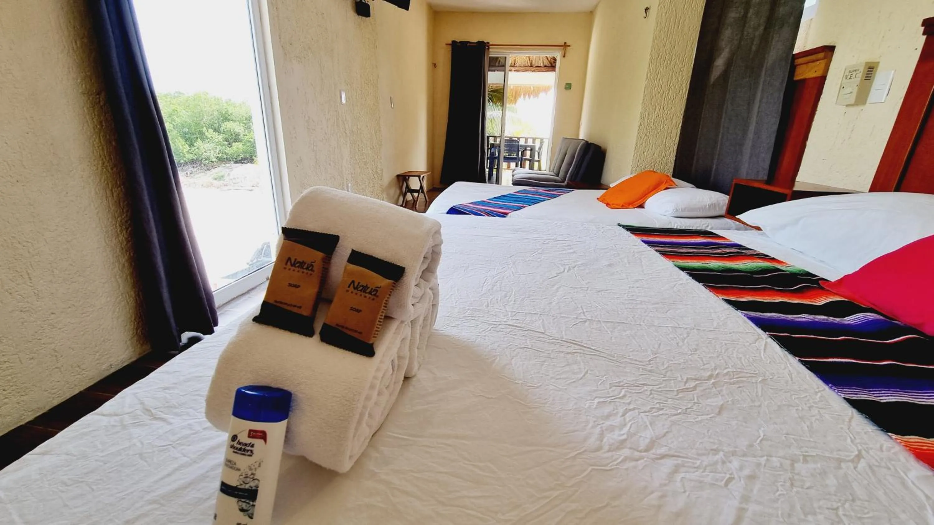 Bed in Hotel Machos Mahahual