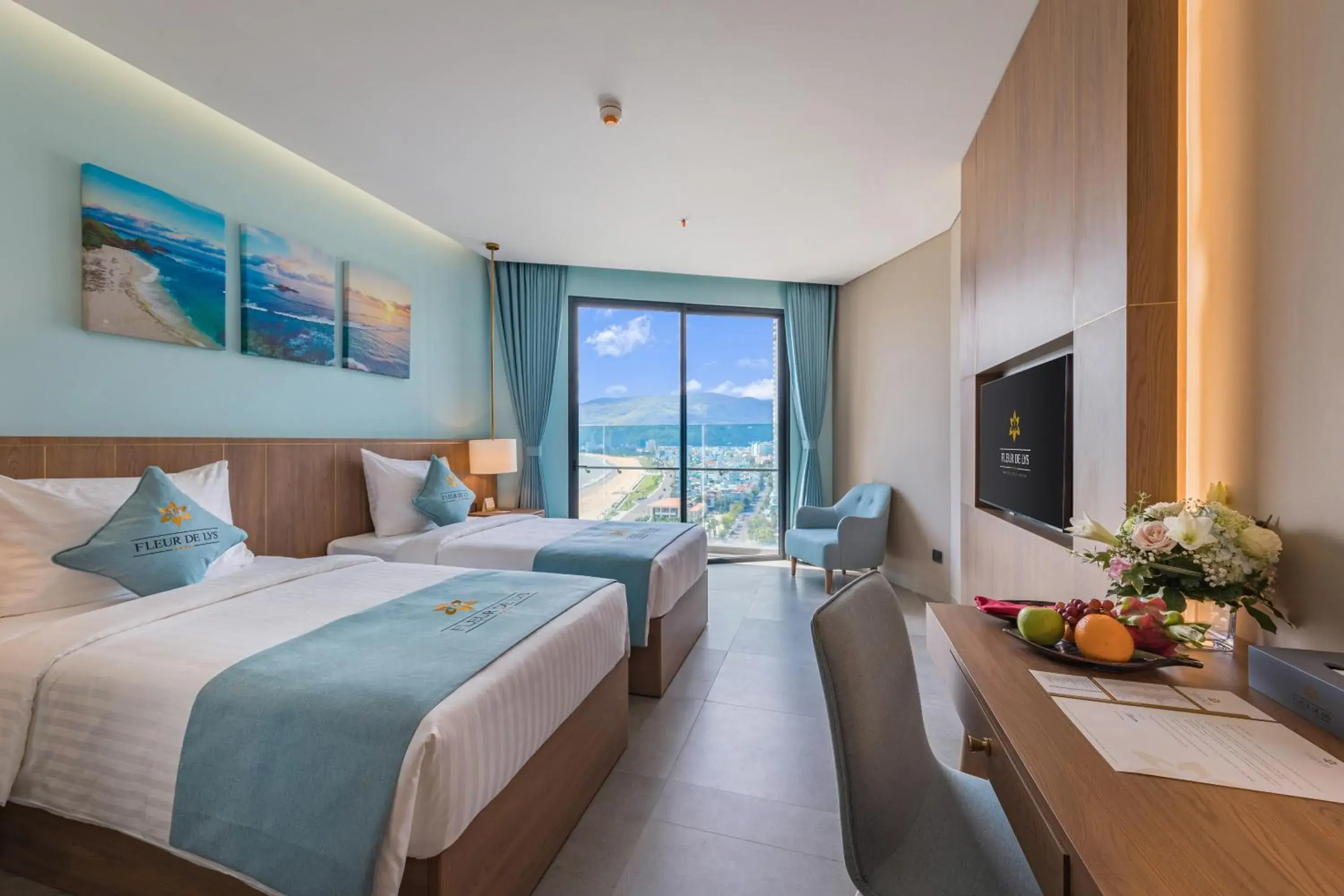 Deluxe Twin Room Ocean View with Balcony in Fleur de Lys Hotel Quy Nhon Deluxe Twin Room Ocean View with Balcony in Fleur de Lys Hotel Quy Nhon