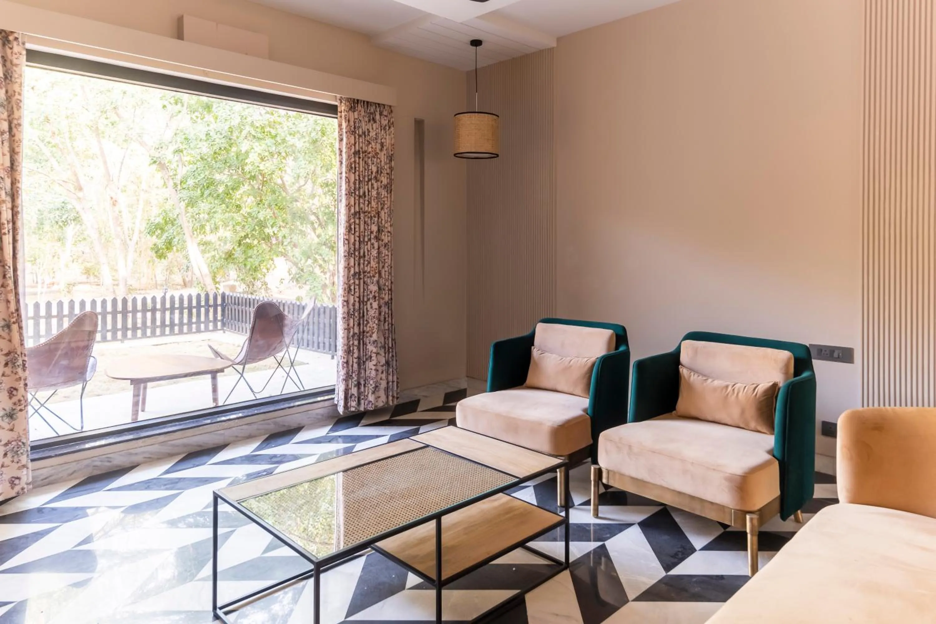 Seating area in Vanaashrya Resort and Spa Sariska