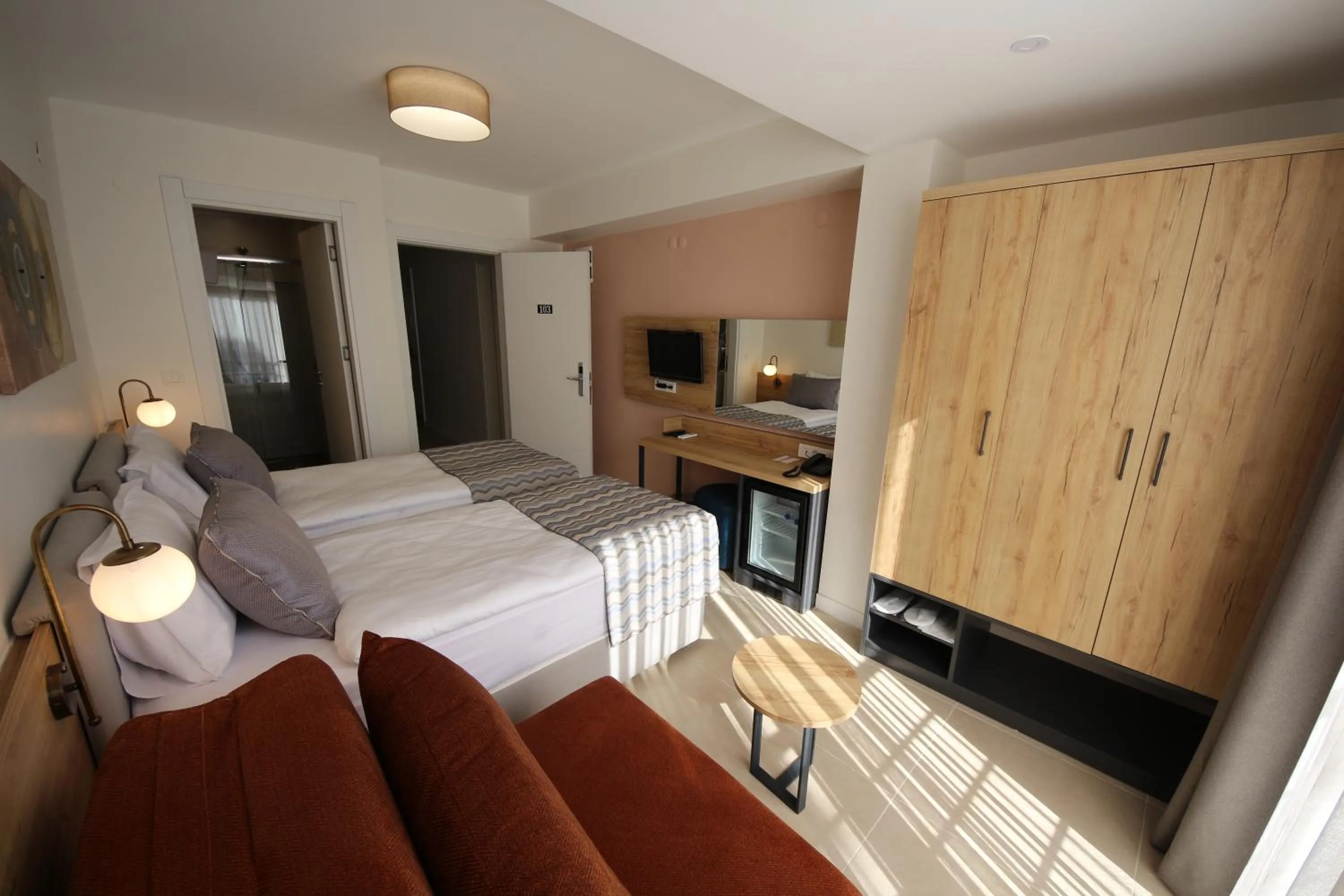 Bed in SPİLOS GÜMÜLDÜR HOTEL