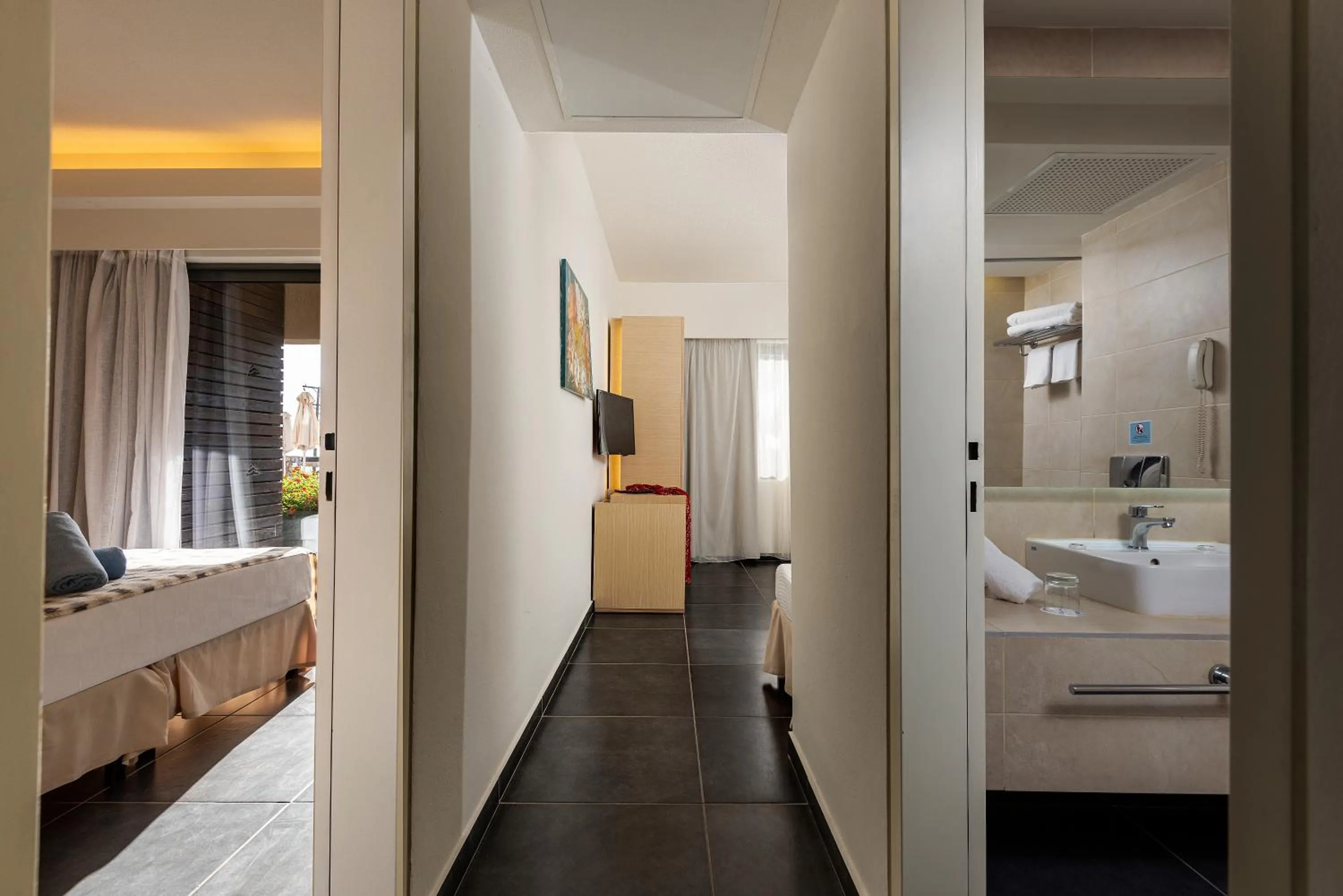 Bathroom, Bed in Atlantica Mikri Poli Kos