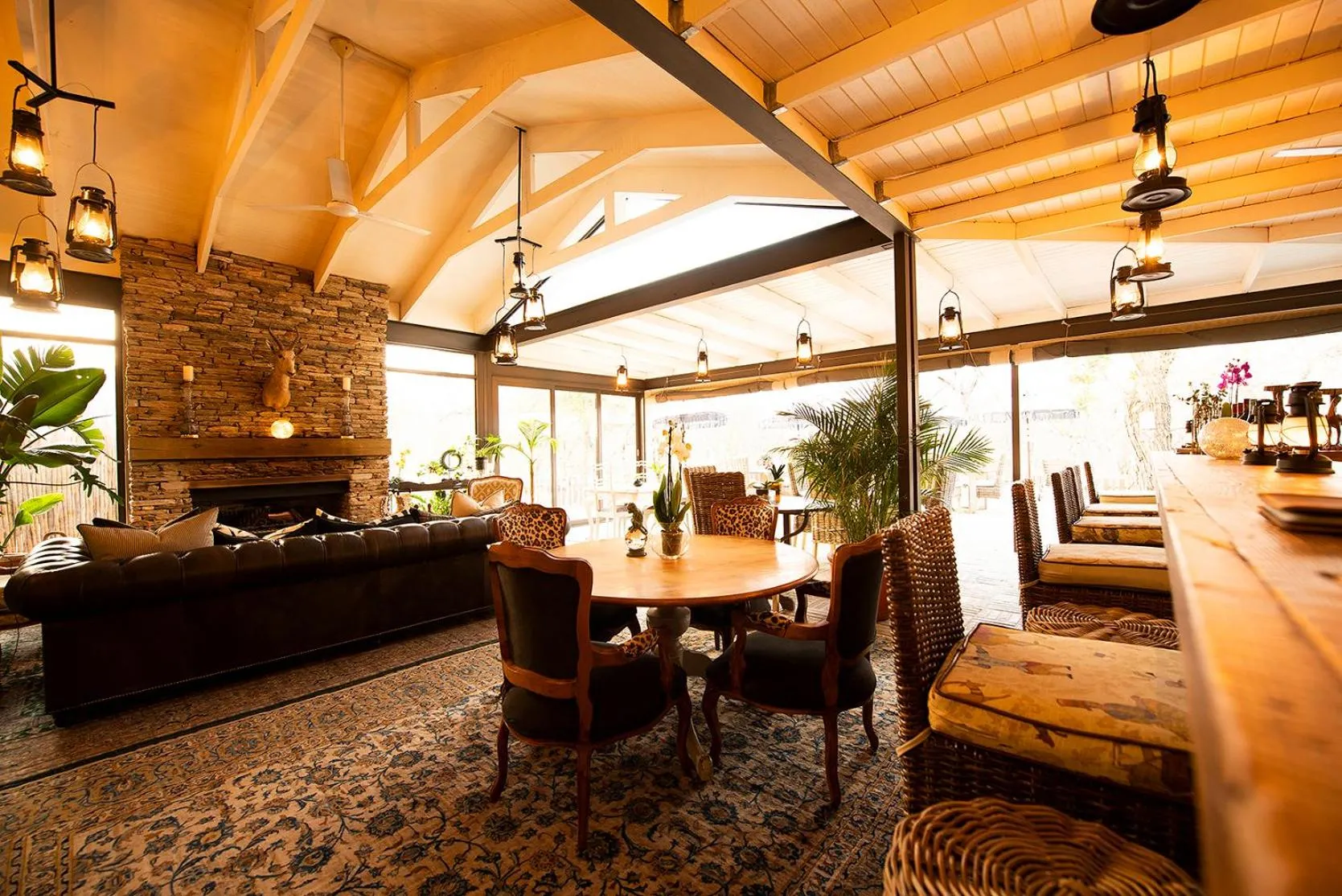 Seating area in Safari Moon Luxury Bush Lodge