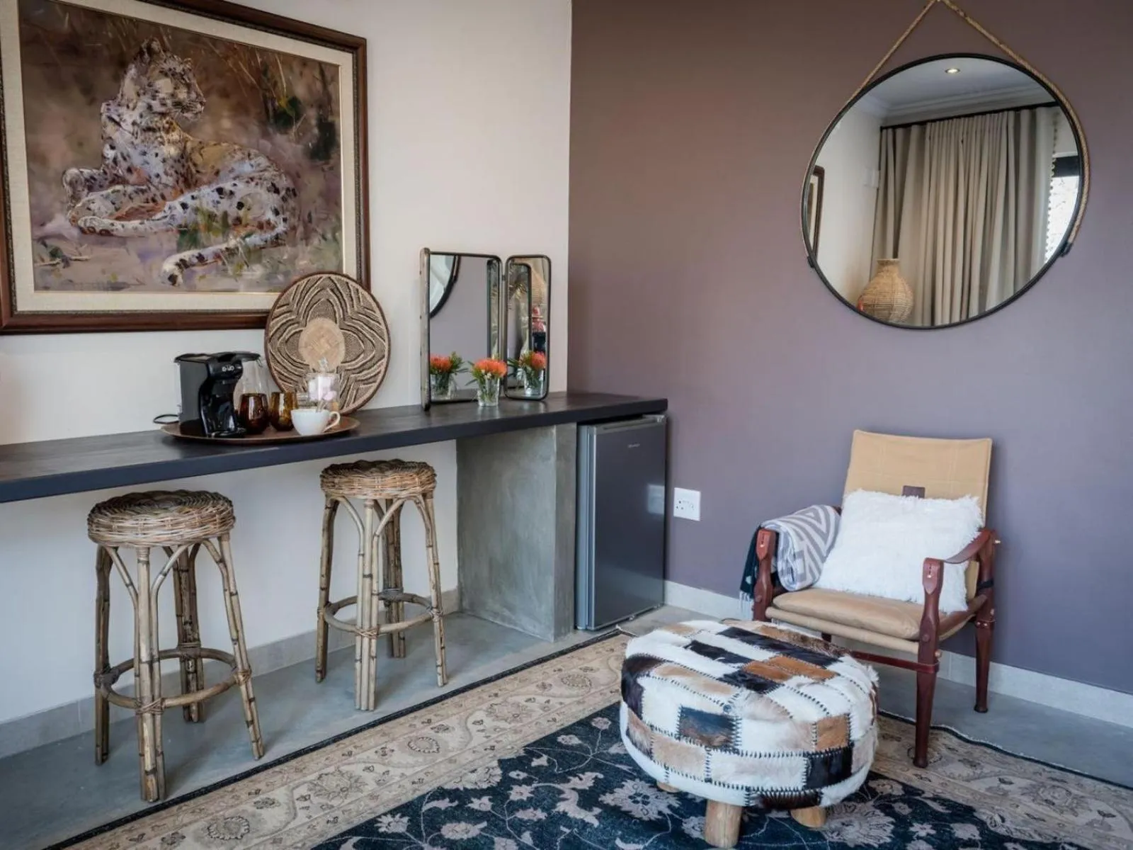 Seating area in Safari Moon Luxury Bush Lodge