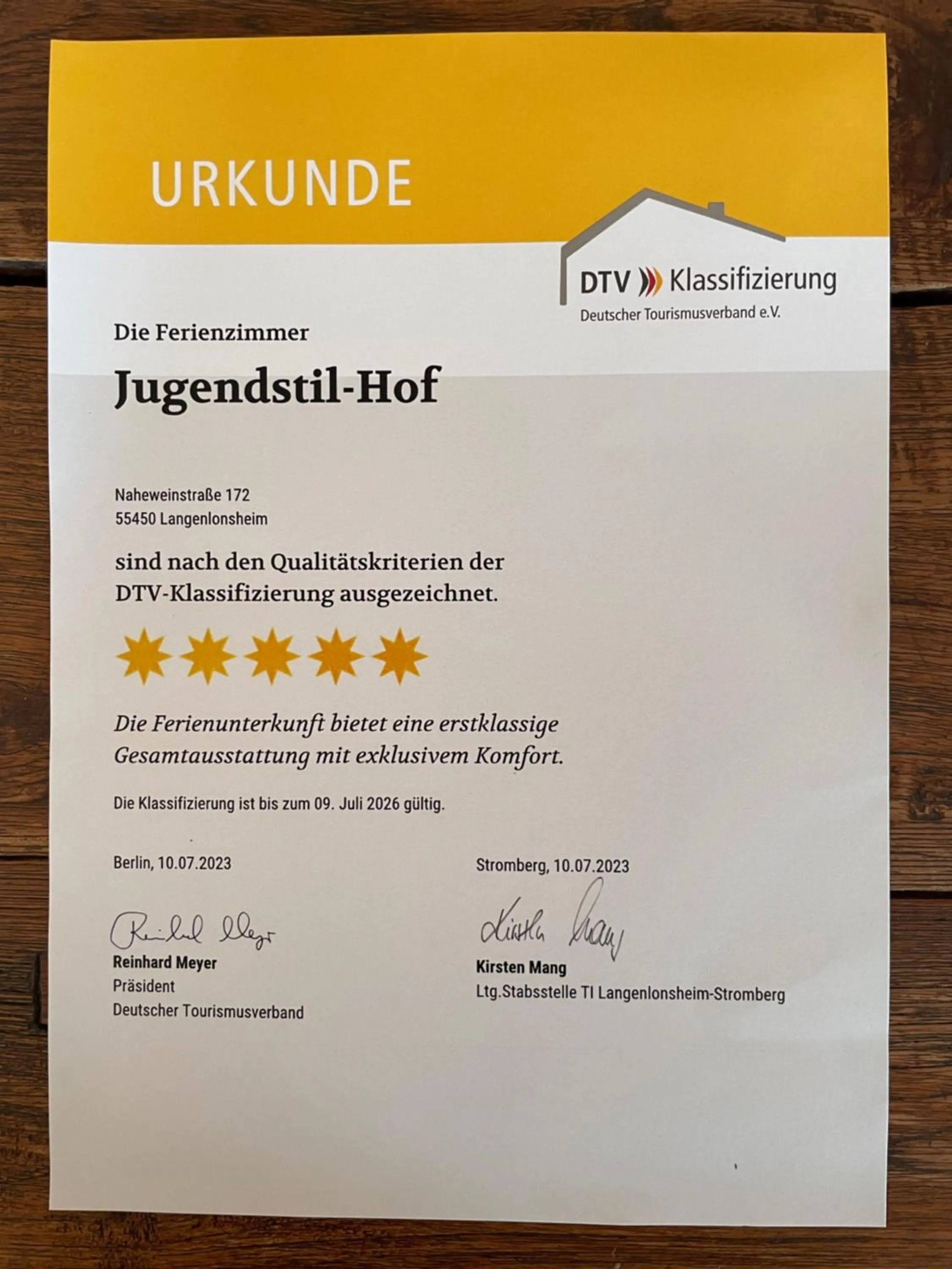 Logo/Certificate/Sign in Jugendstil-Hof