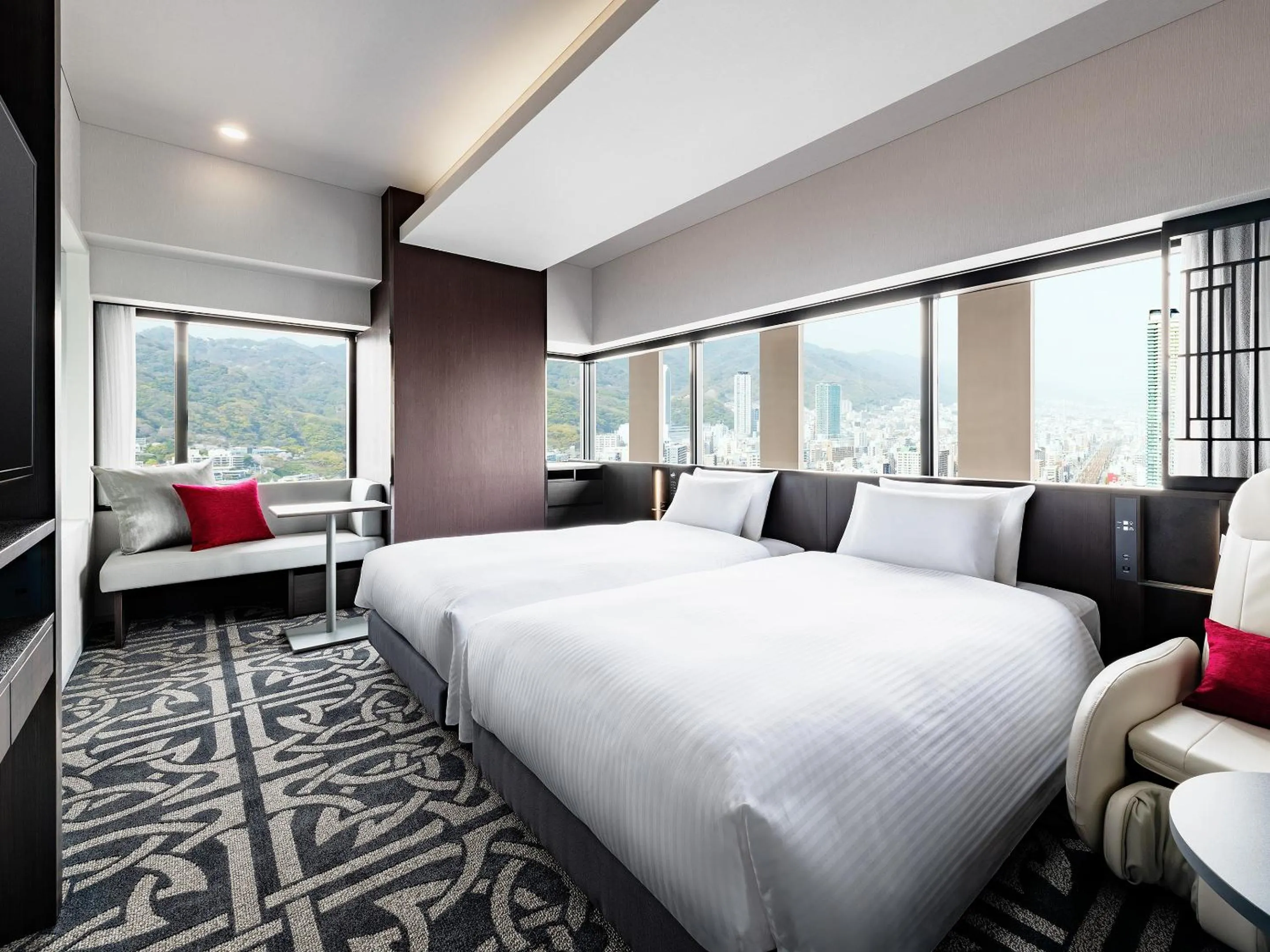 Photo of the whole room, Bed in remm plus Kobe Sannomiya