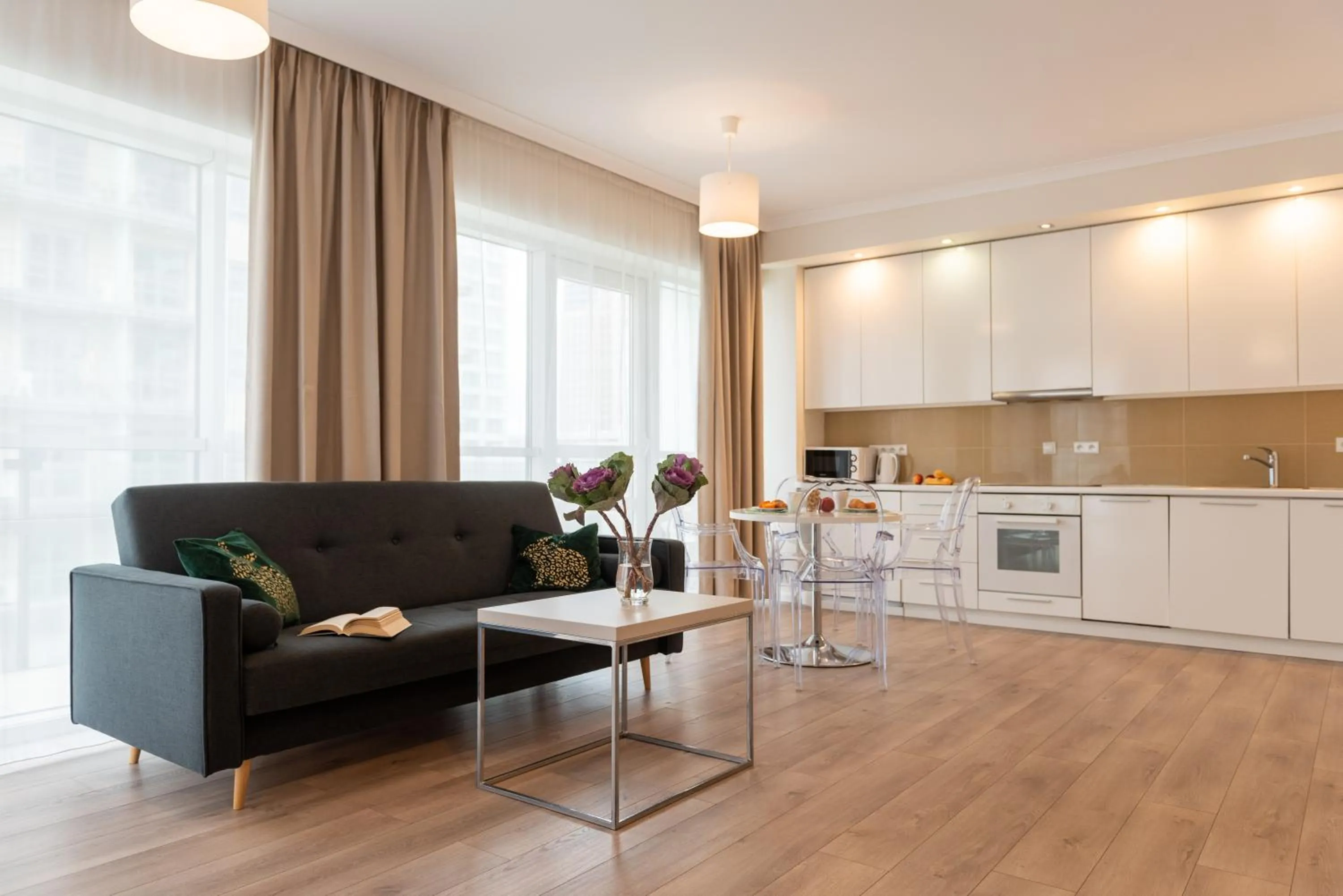 Living room in Platinum Towers Central Apartments