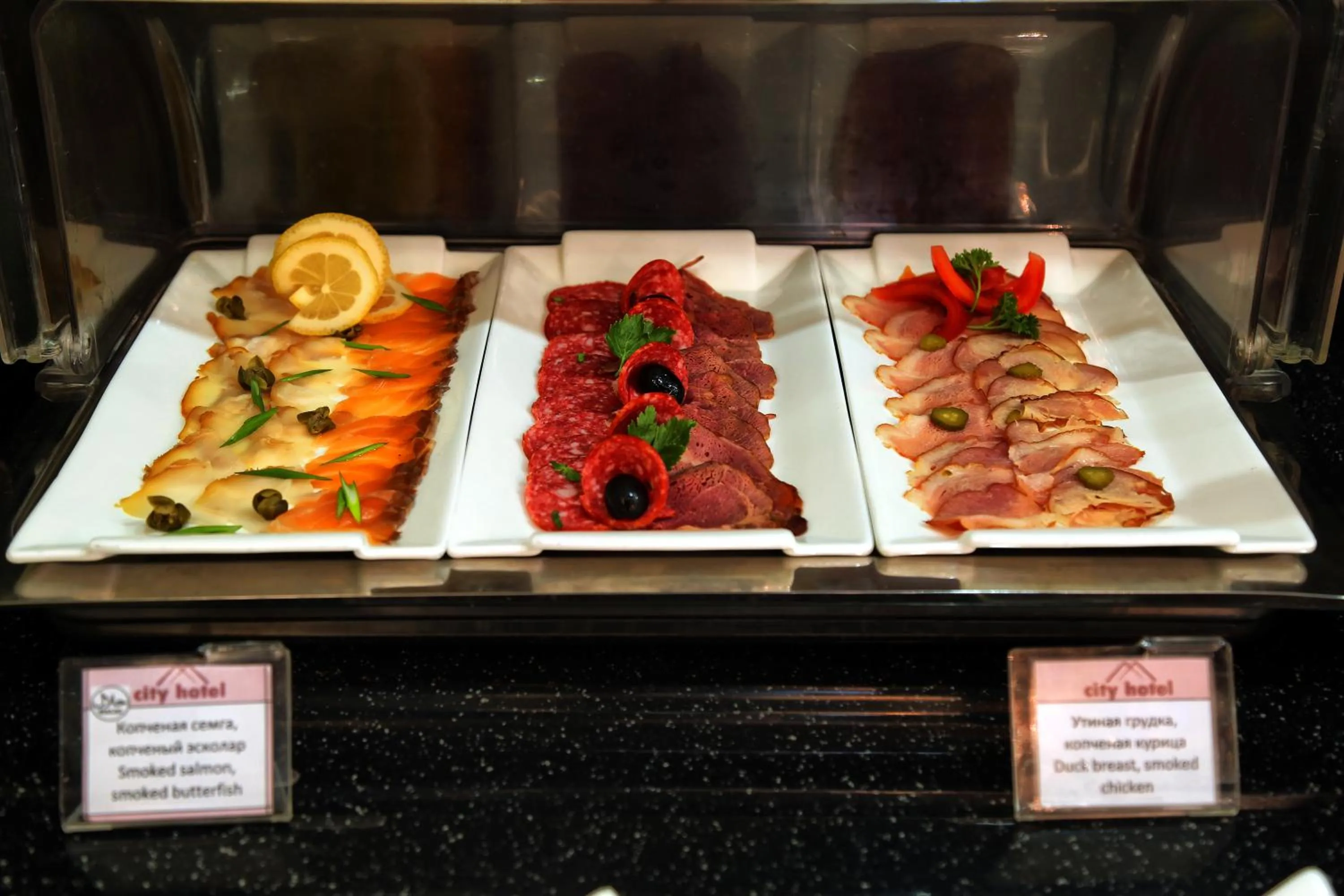 American breakfast in City Hotel Bishkek