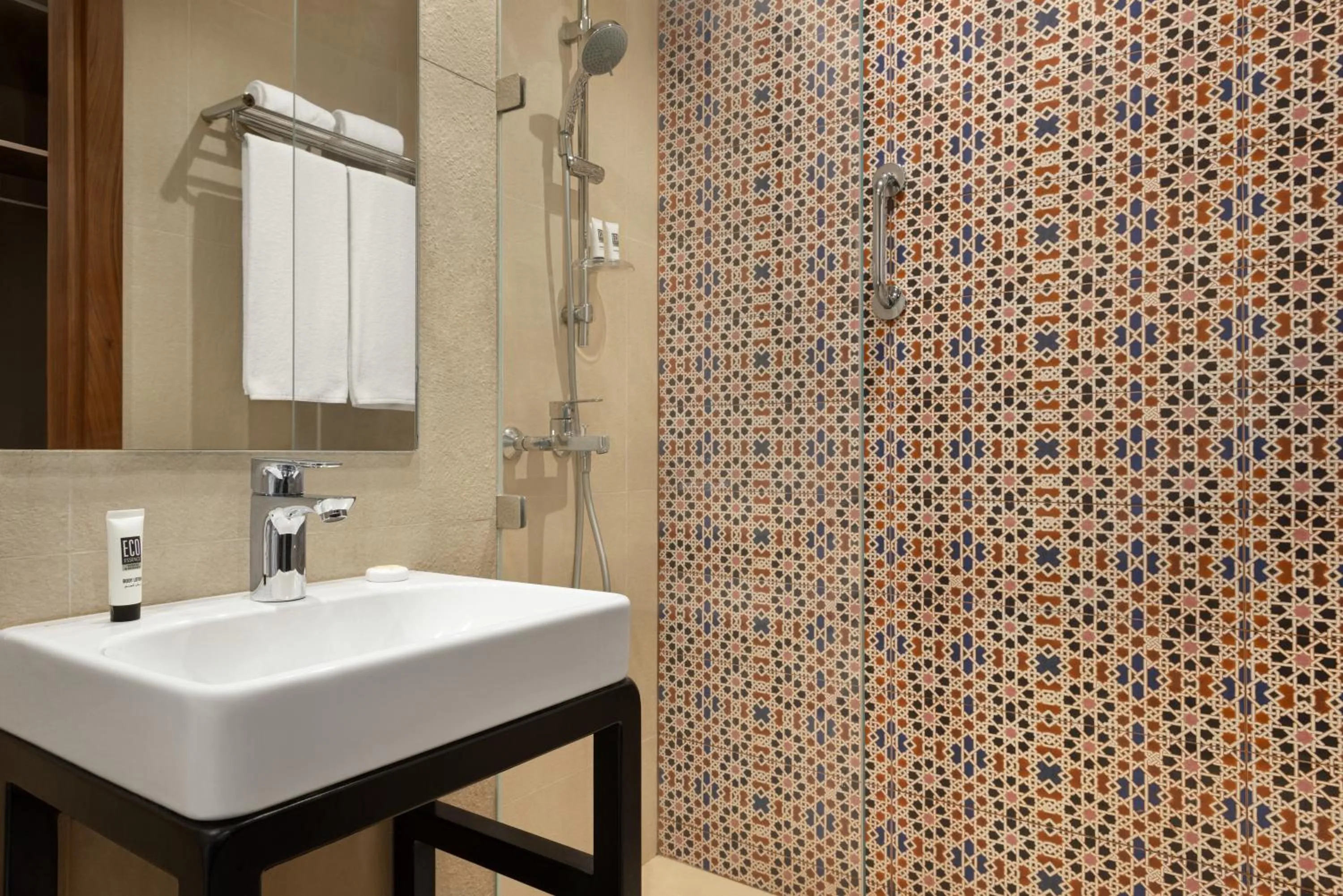 Bathroom in ibis Styles Dubai Gold District